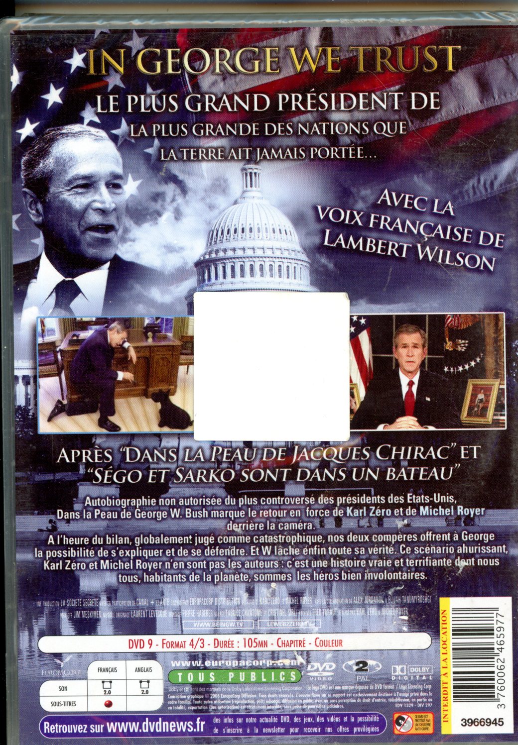 DANS LA PEAU DE GEORGE W. BUSH AUTOBIOGRAPHIE  DVD NEUF 3760054352506