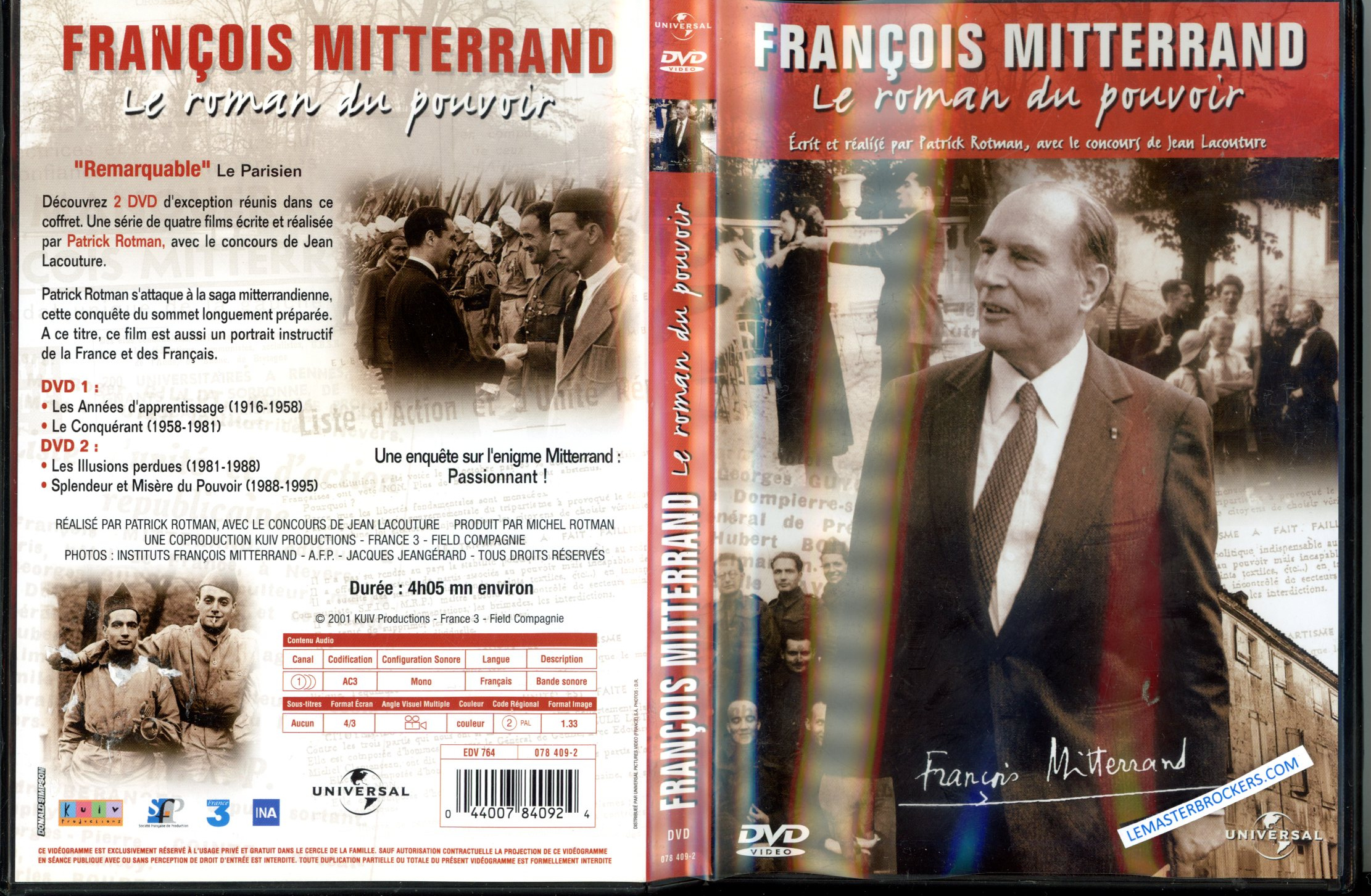 FRANCOIS MITTERRAND LE ROMAN DU POUVOIR 2DVD 044007840924