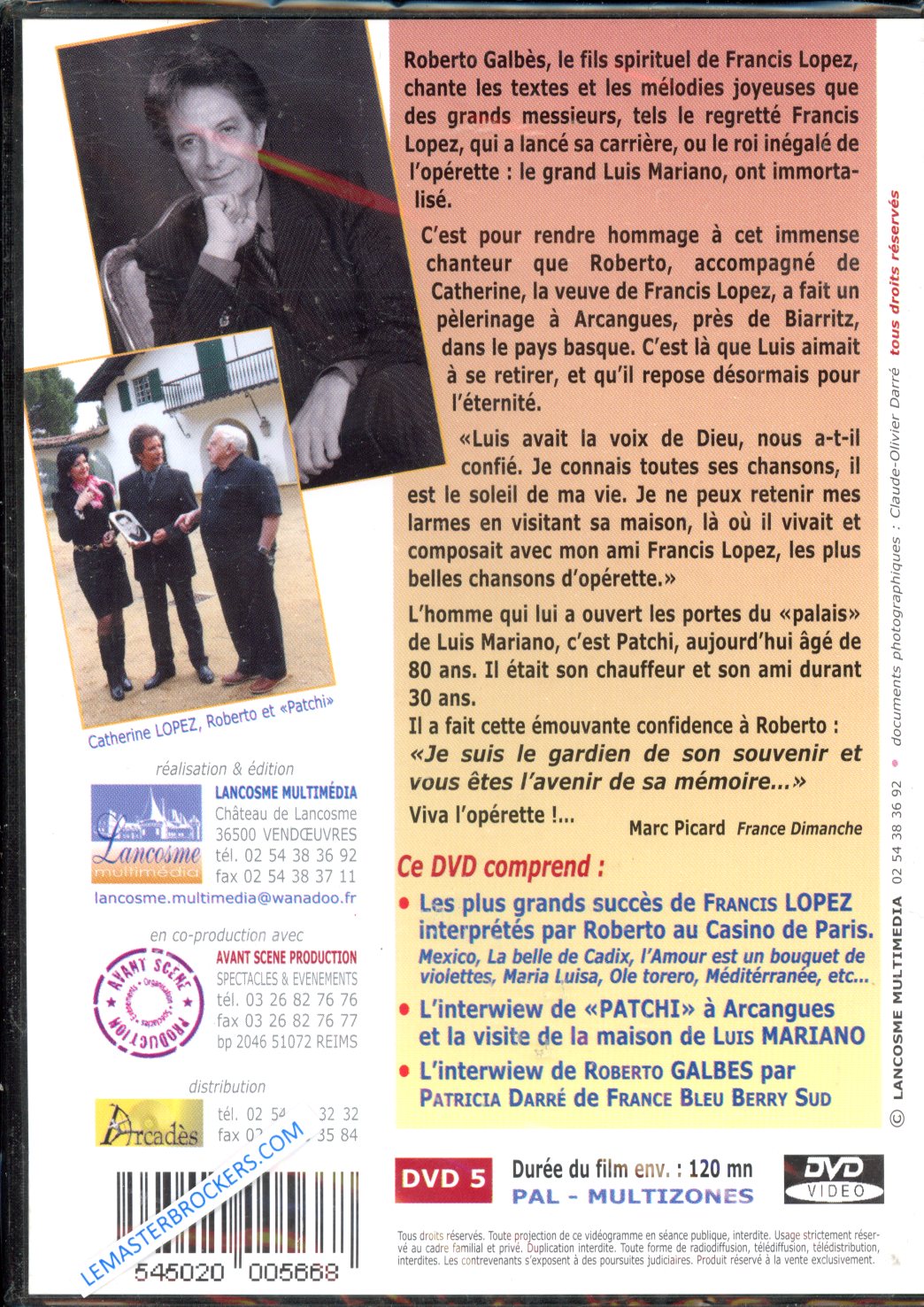 3545020005668 dvd  ROBERTO GALBES