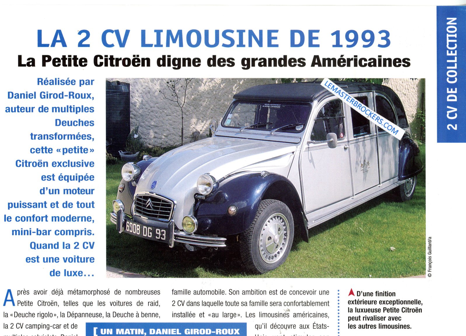 FICHE CITROËN 2 CV LIMOUSINE DE 1993
