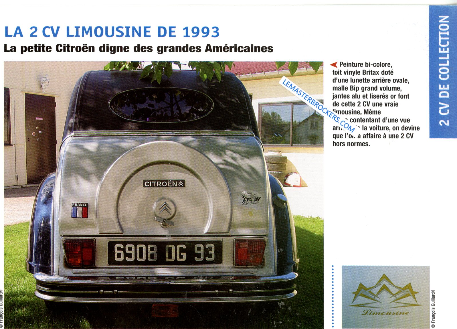 FICHE AUTO CITROËN 2CV LIMOUSINE 1993