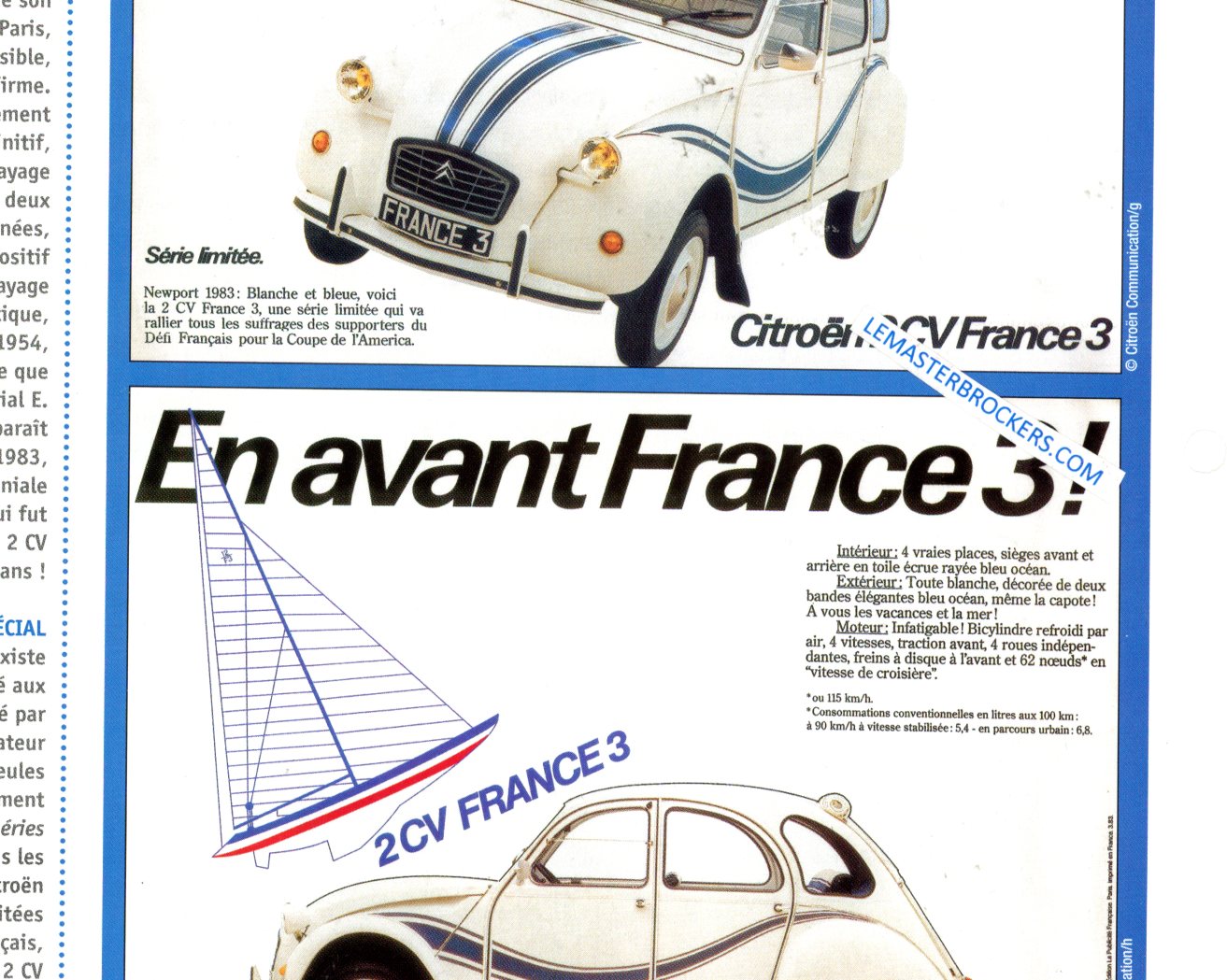 FICHE AUTO 2CV - CITROËN 2 CV FRANCE 3 DE 1983