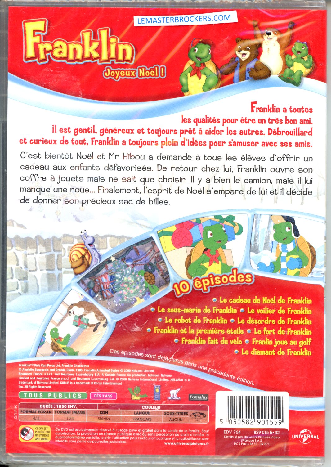 5050582901559 dessin animé dvd FRANKLIN Joyeux Noël !