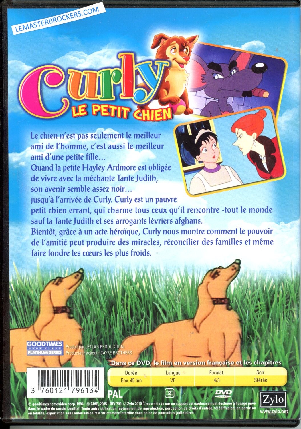 3760121796134 DVD CURLY LE PETIT CHIEN EN DVD