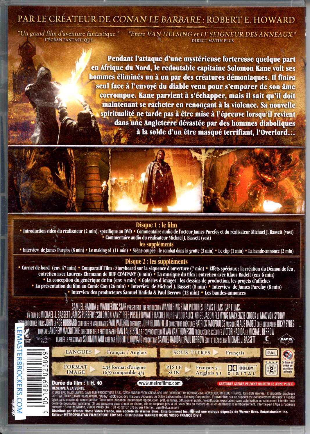SOLOMON KANE DVD OCCASION 5051889023869