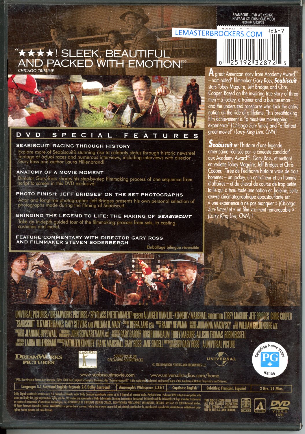 SEABISCUIT DVD 025192328725