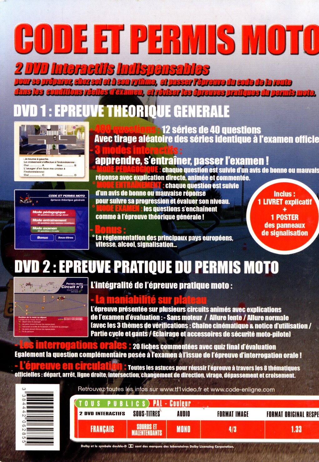 CODE et PERMIS MOTO DVD  3384442062855