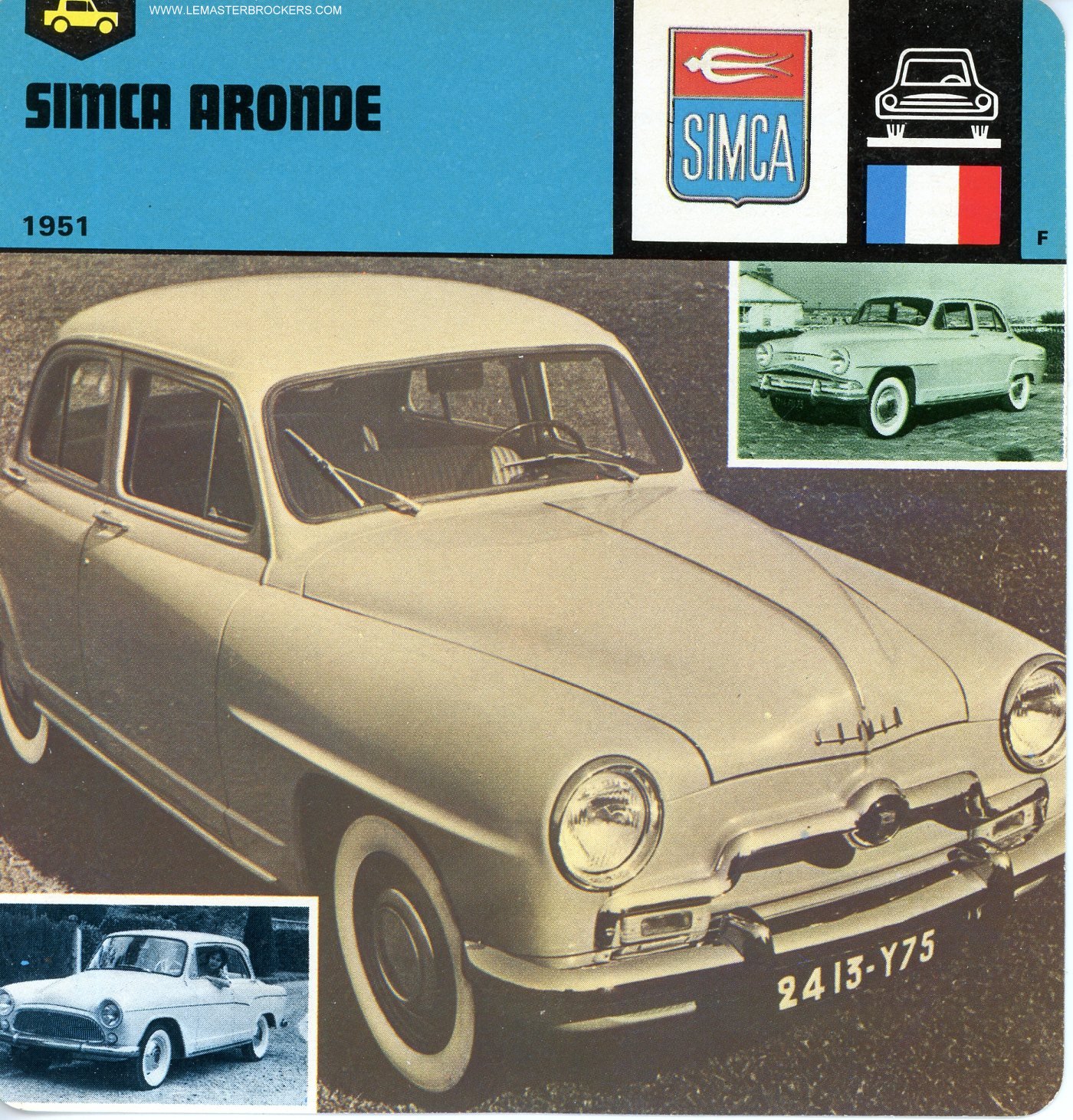 FICHE AUTO SIMCA ARONDE 1951