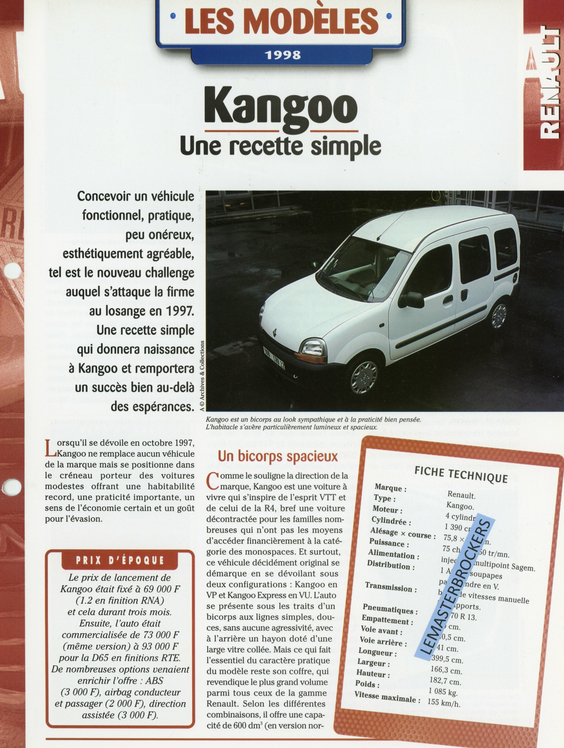 RENAULT-KANGOO-Fiche-auto-lemasterbrockers-cars-HACHETTE-1998
