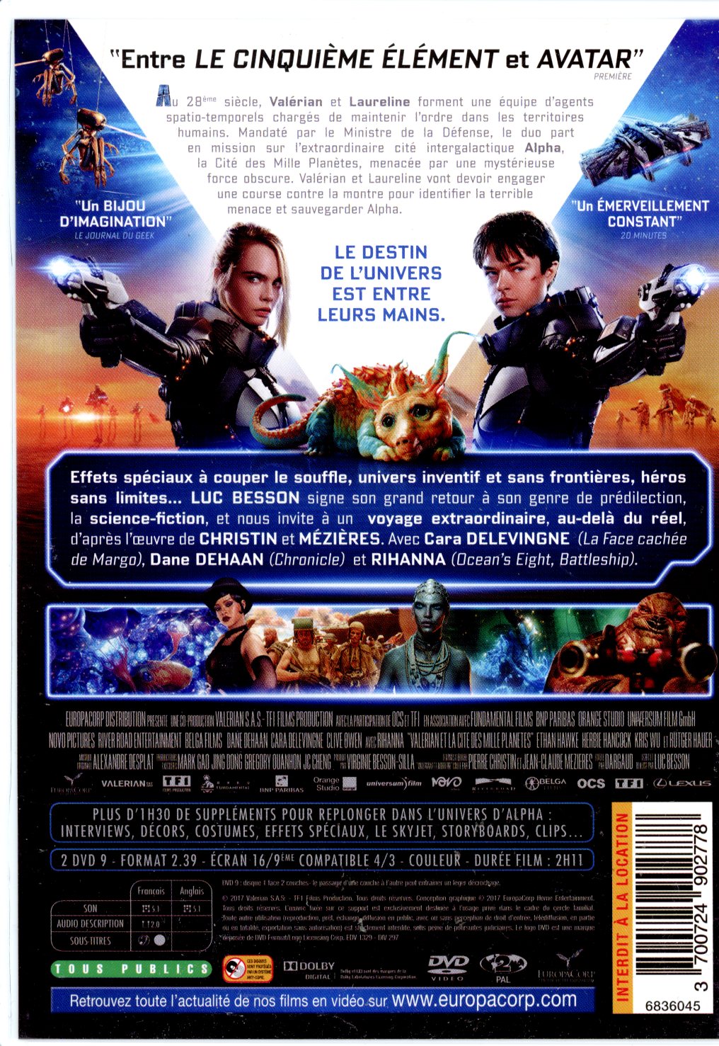 3700724902778 2dvd  VALERIEN
