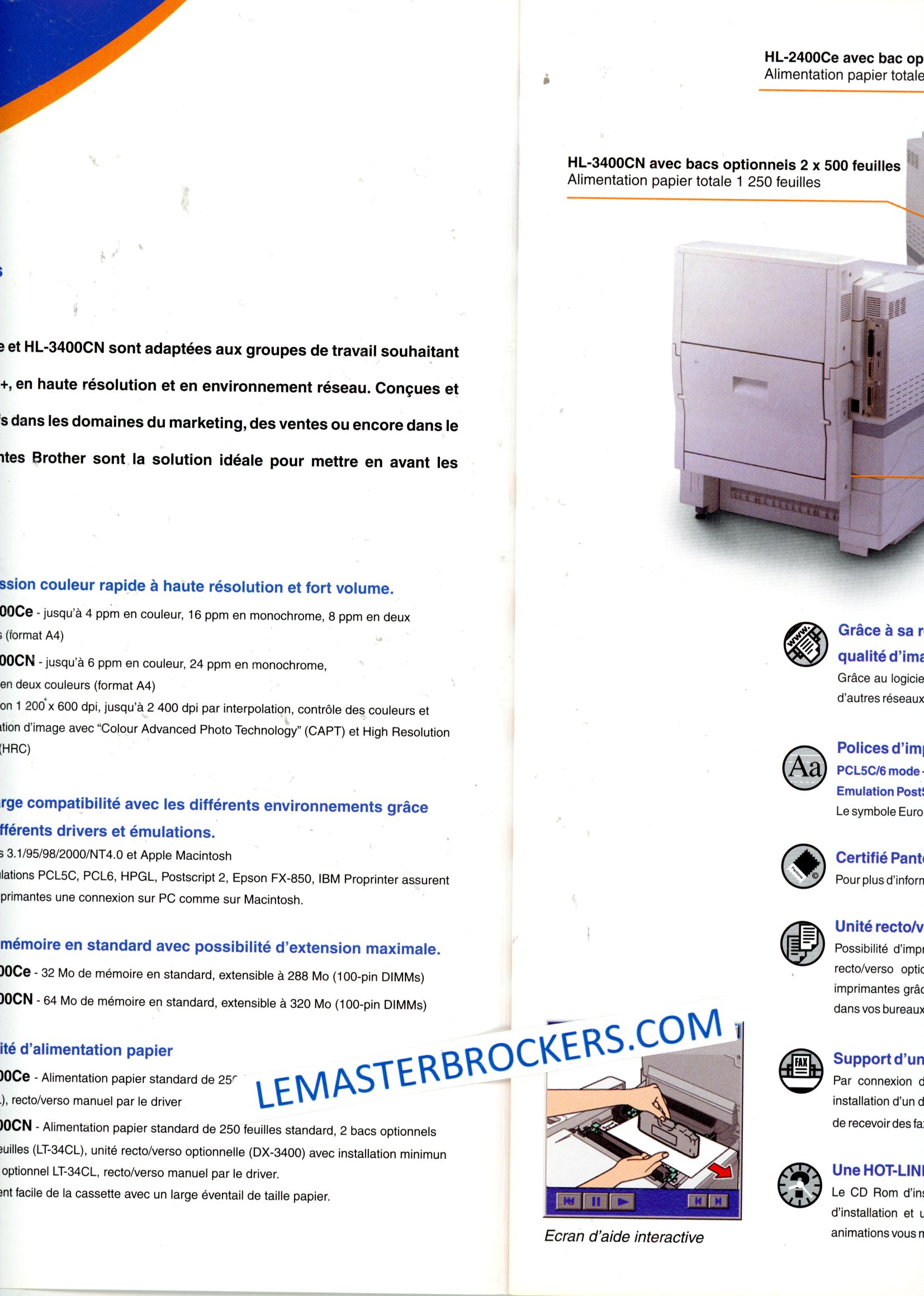 BROCHURE BROTHER HL-2400CE hl-3400CN