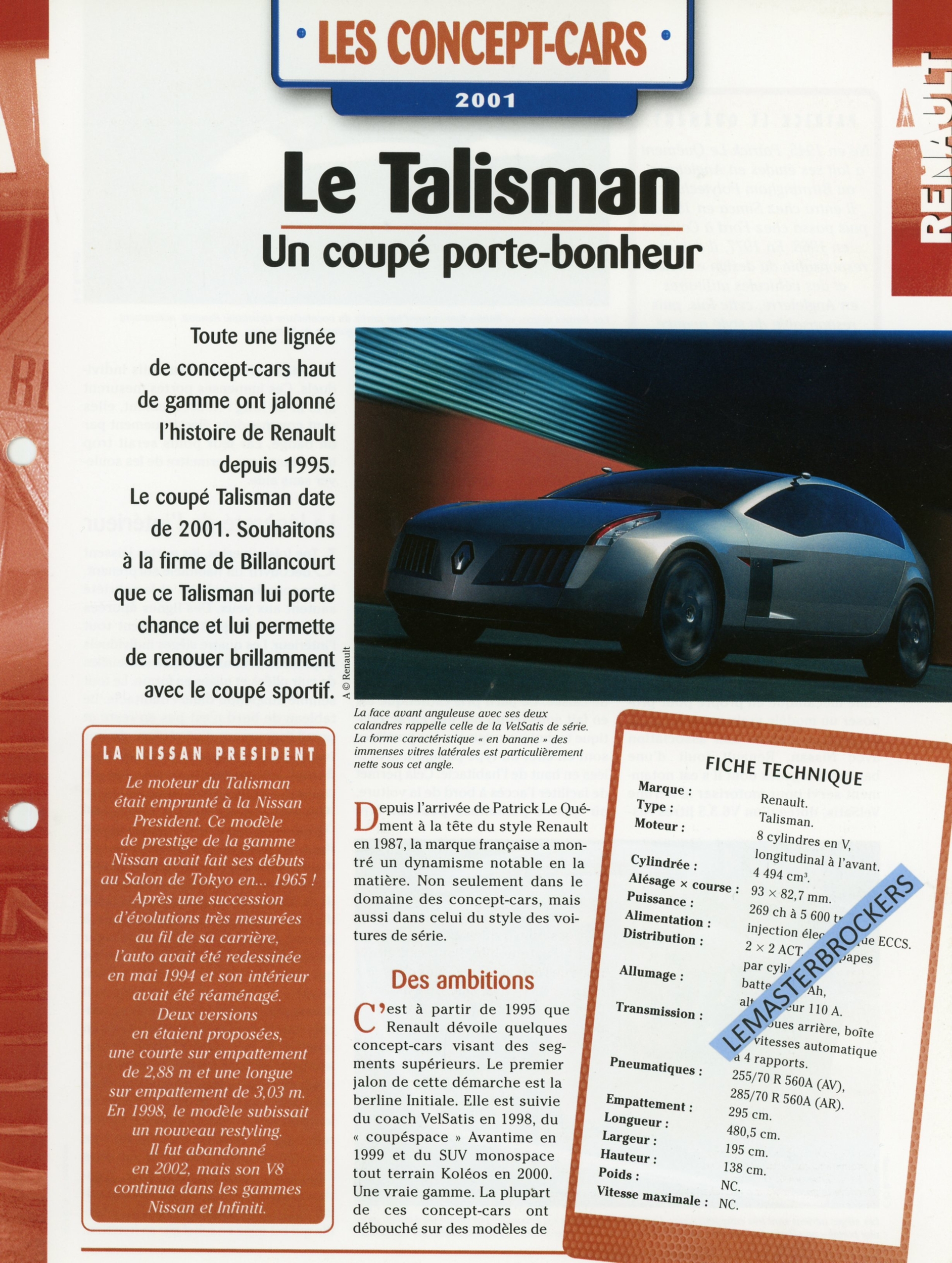 RENAULT-TALISMAN-Fiche-auto-lemasterbrockers-cars-HACHETTE-2001