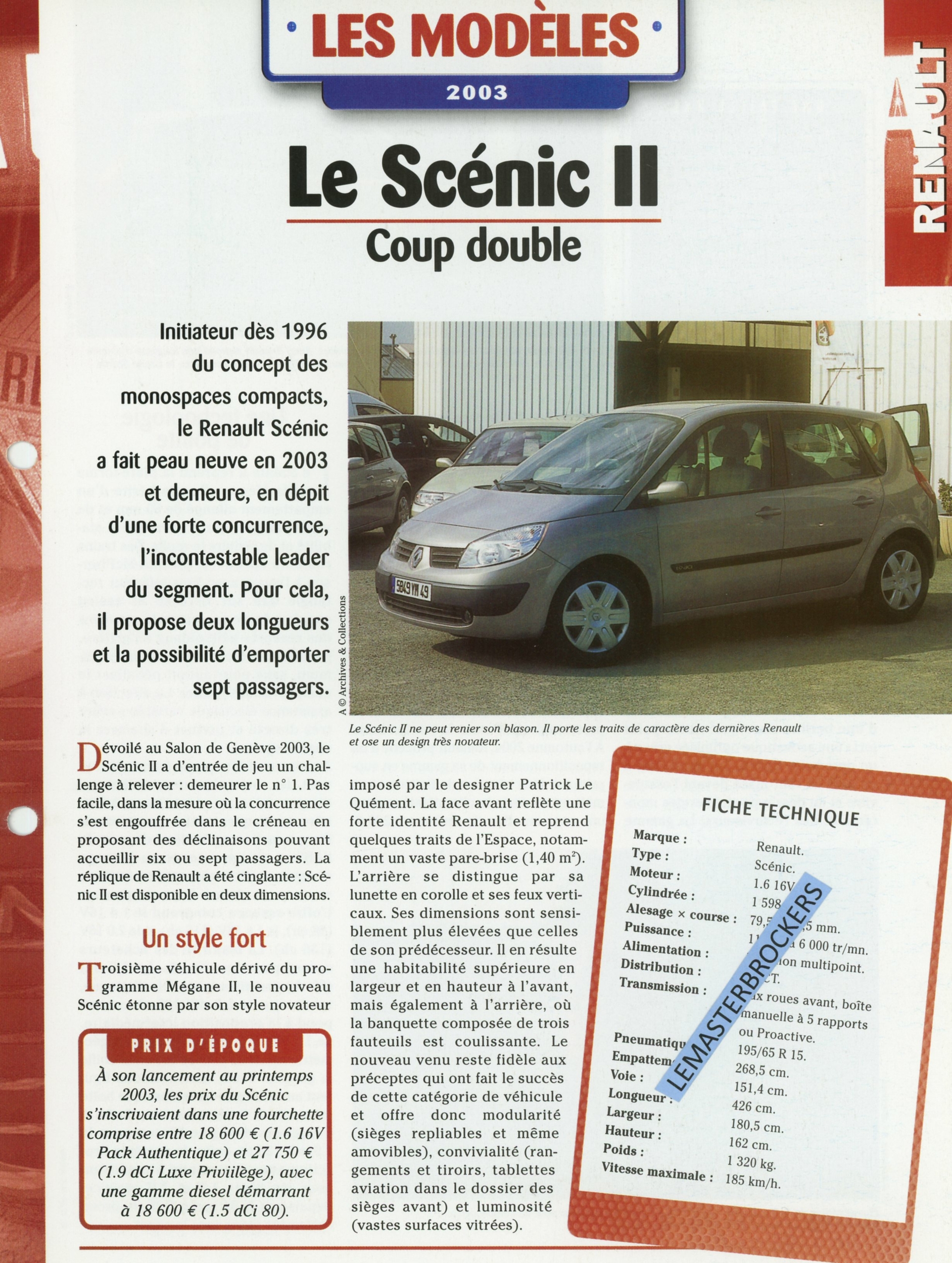 RENAULT-scénic-Fiche-auto-lemasterbrockers-cars-HACHETTE-2003