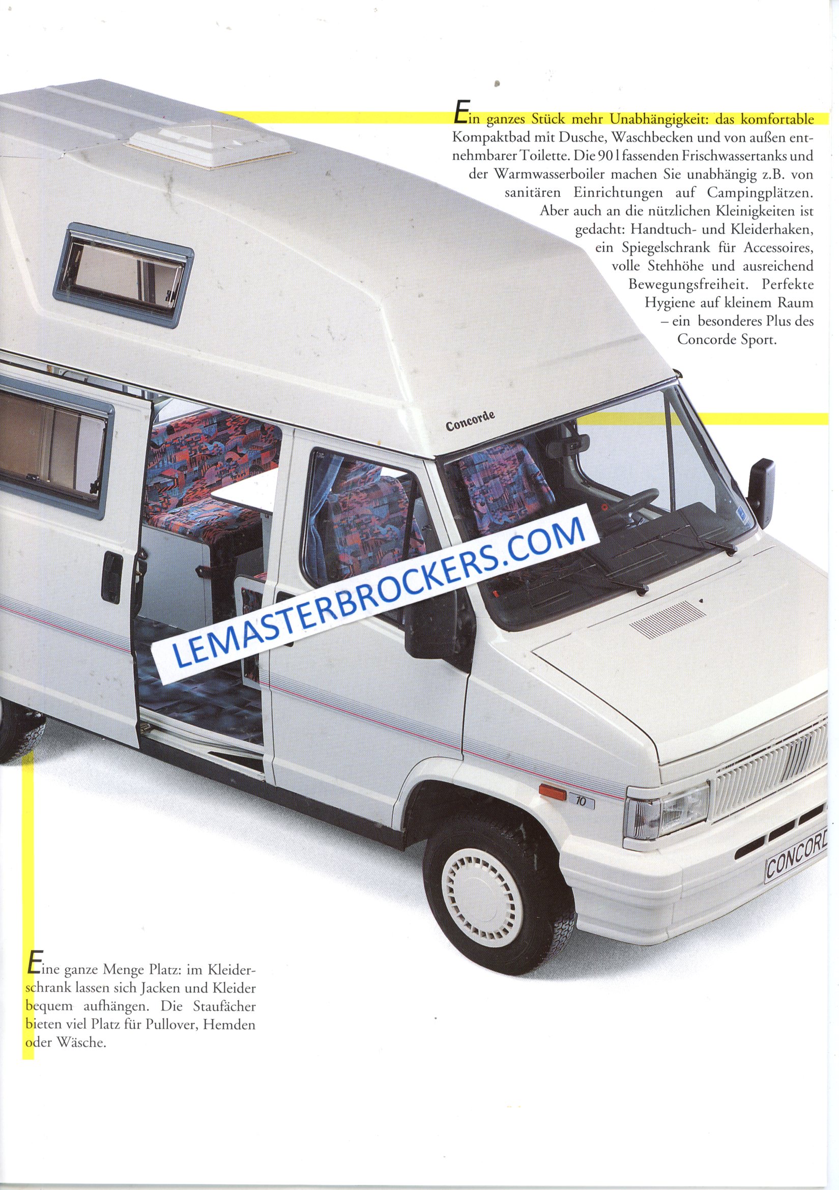 BROCHURE CONCORDE SPORT TX 1992 VAN