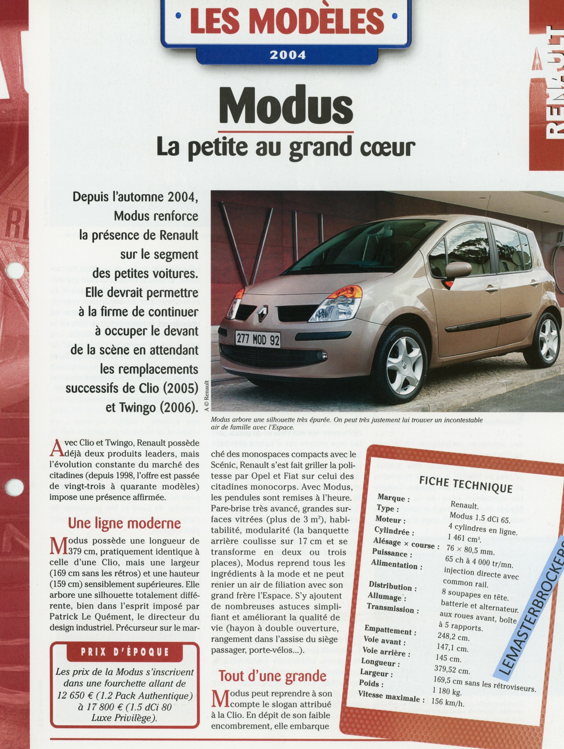 RENAULT-modus-Fiche-auto-lemasterbrockers-cars-HACHETTE-2003