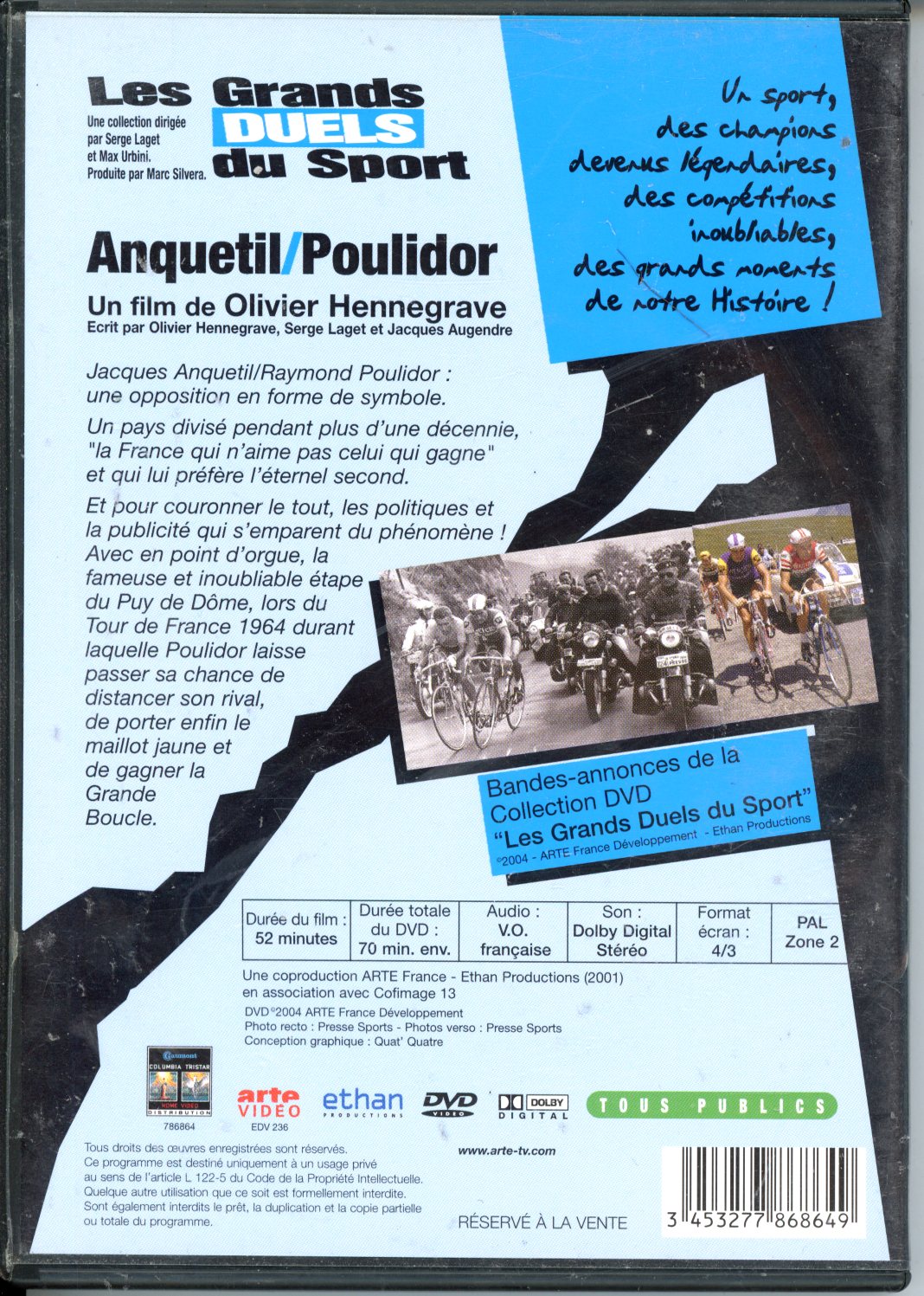 ANQUETIL CONTRE POULIDOR 3453277868649 dvd cyclisme
