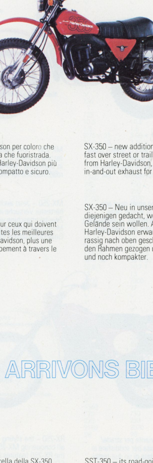 AMF HARLEY DAVIDSON SX350 BROCHURE MOTO