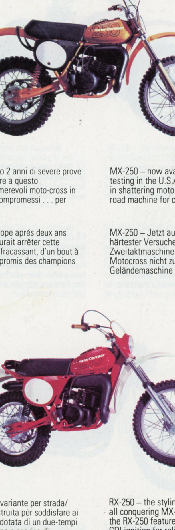 AMF HARLEY DAVIDSON MX250 RX250 BROCHURE MOTO