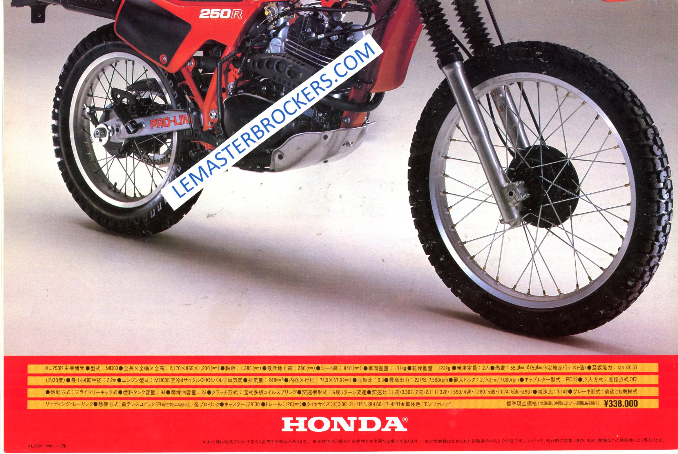 BROCHURE MOTO HONDA XL 250 R XL250R