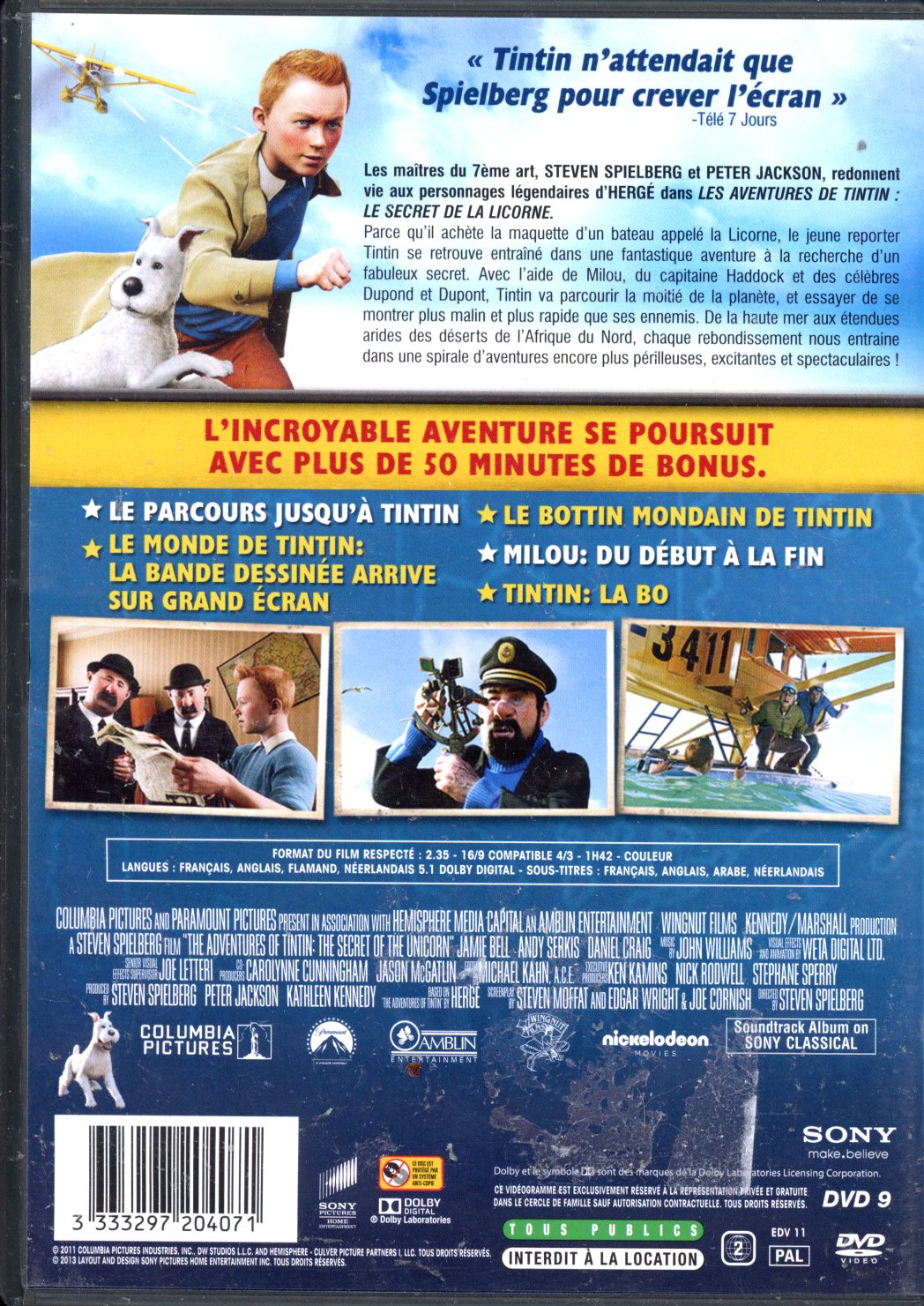 TINTIN dvd 3333297204071