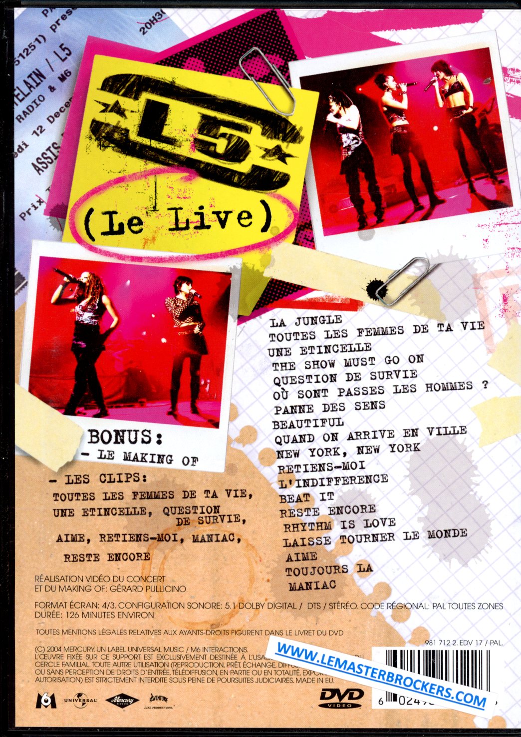 L5 LE LIVE dvd music 602498171226