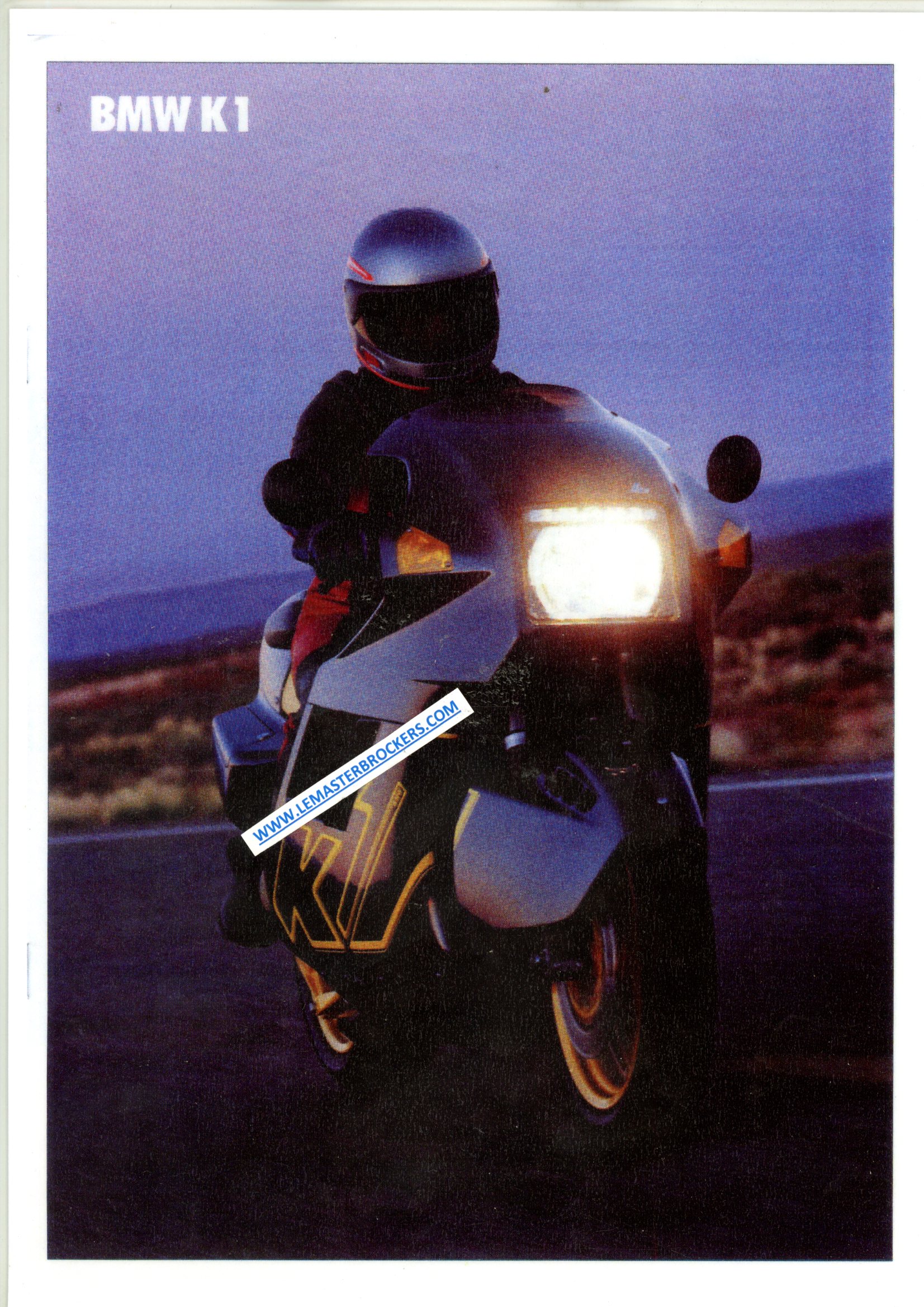 fiche moto bmw k1 brochure motocycle 1988
