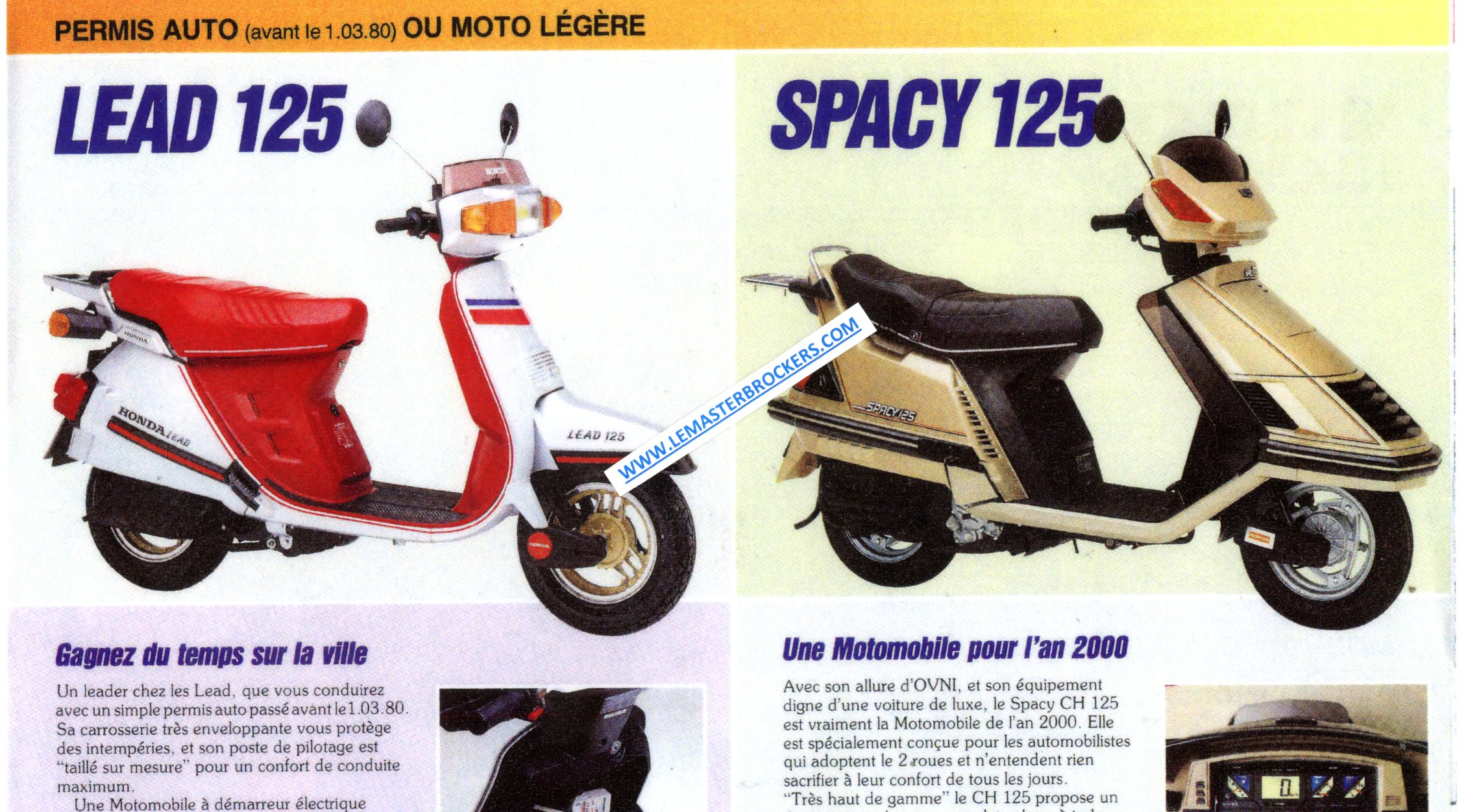 FICHE SCOOTER HONDA 125 LEAD SPACY