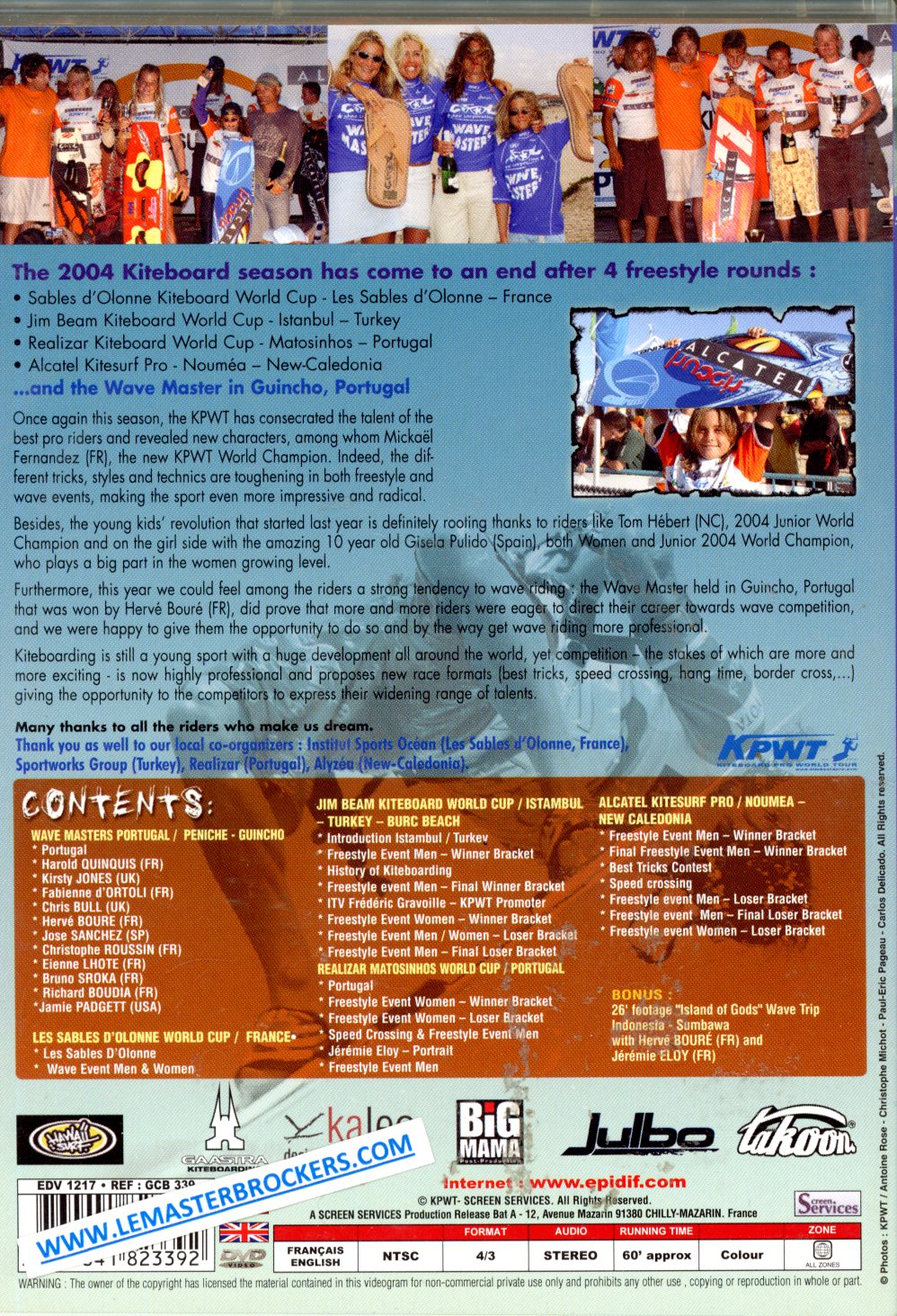 KITEBOARD WORLS CUP 2004 - DVD DOCUMENTAIRE