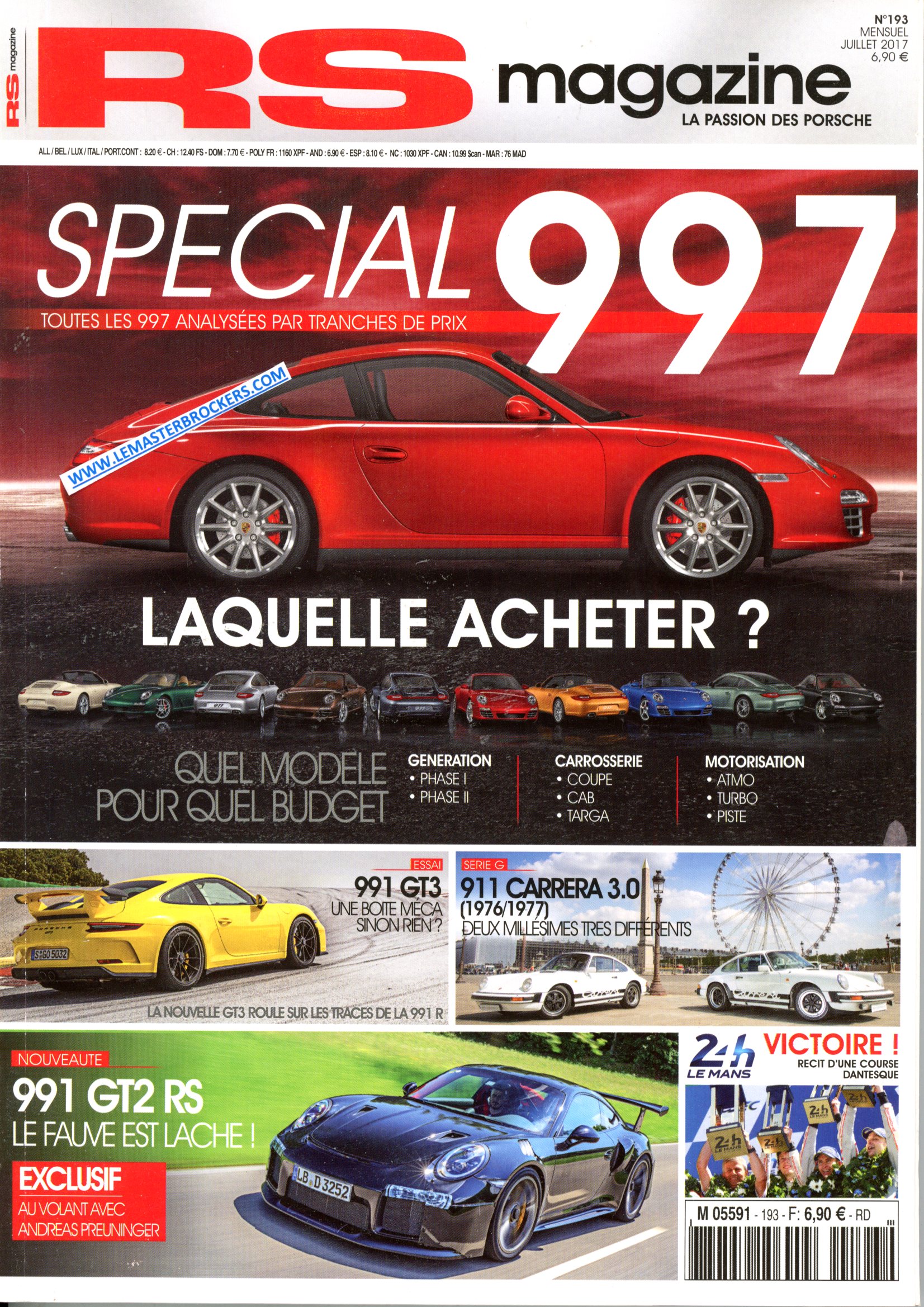 RS MAGAZINE 193 - PORSCHE 991 GT2-RS 997 911 GT3 CARRERA