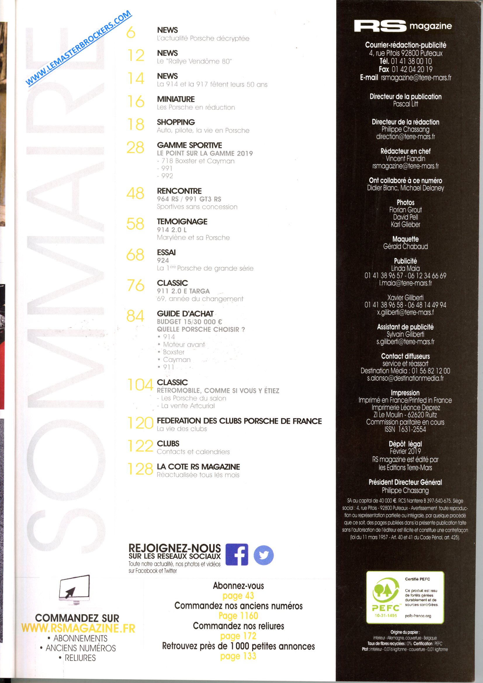 RS MAGAZINE 213 - GUIDE ACHAT PORSCHE DE 2019
