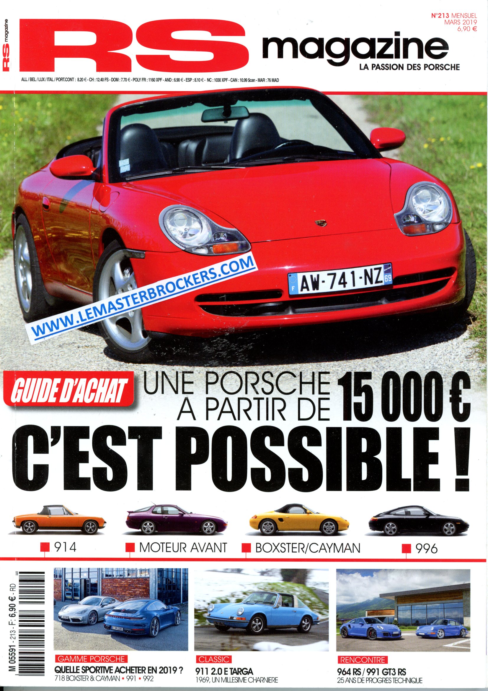 RS MAGAZINE 213 - GUIDE ACHAT PORSCHE DE 2019