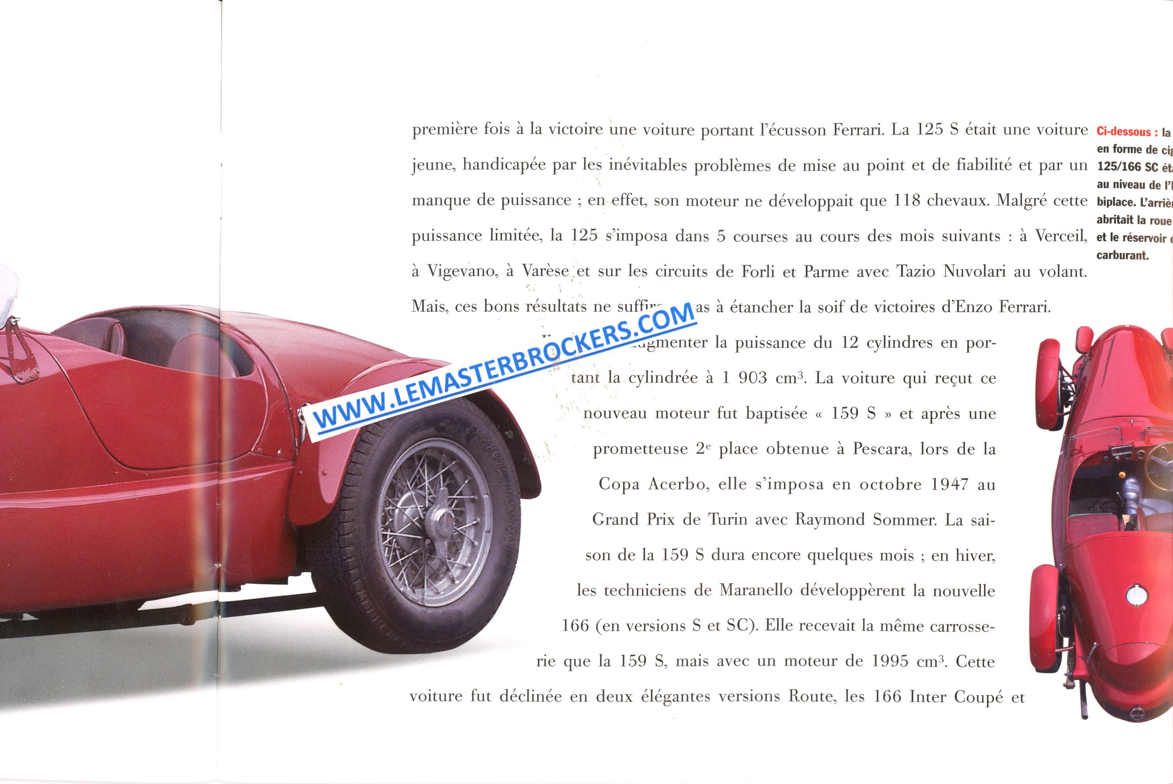 archive littératude automobile FERRARI 166S 166SC 1947