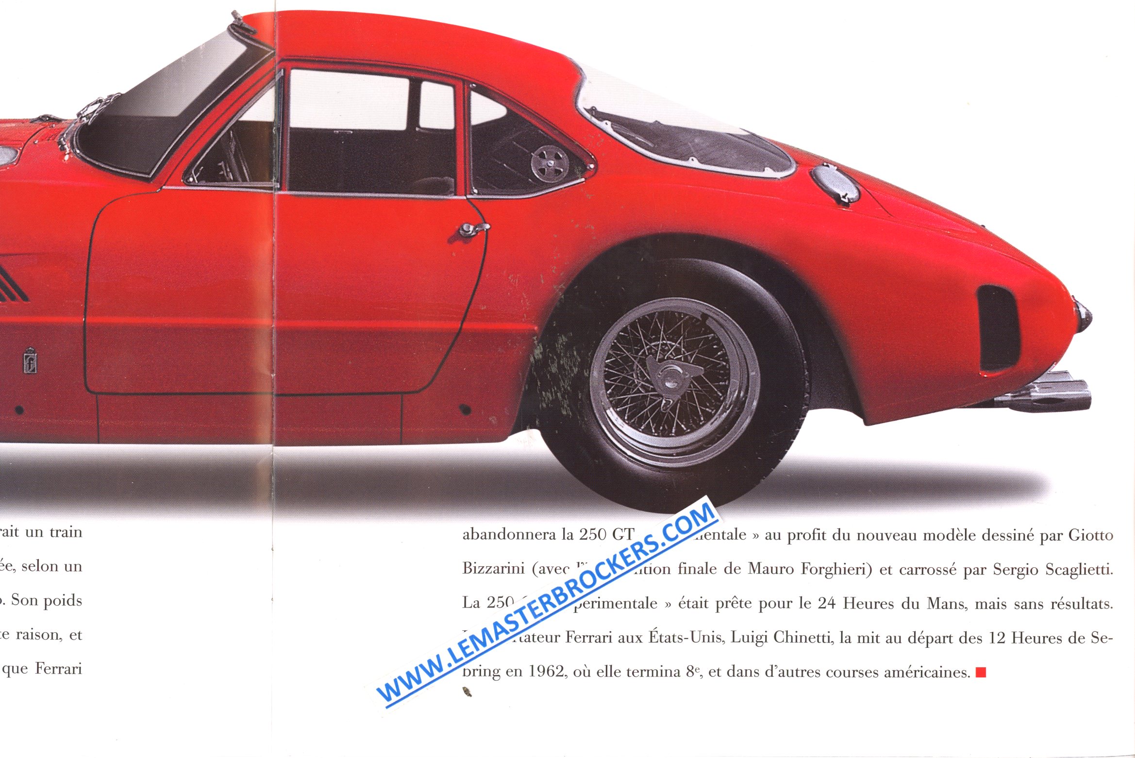 BROCHURE FERRARI 250 GT SPERIMENTALE 1961