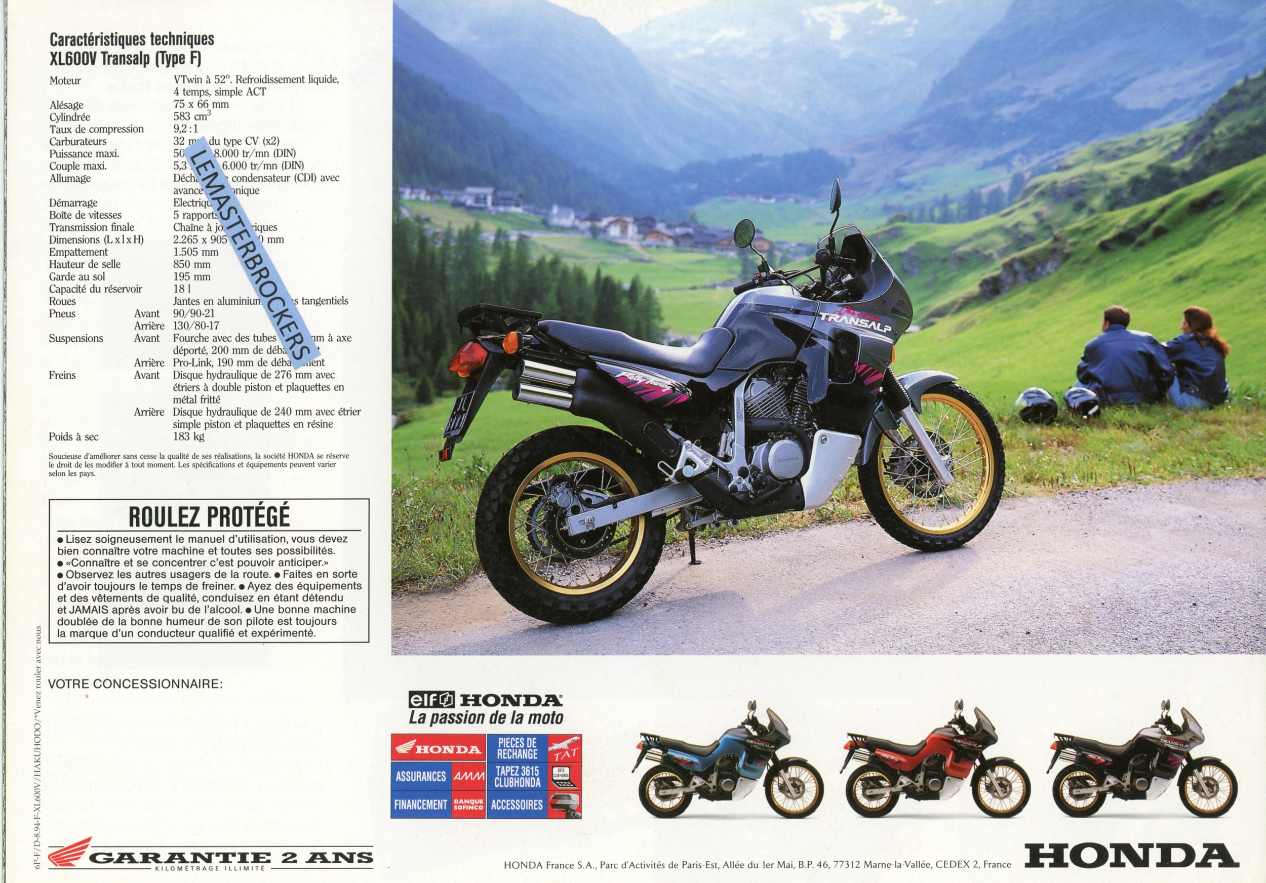 BROCHURE-HONDA-TRANSALP-600V-1994-LEMASTERBROCKERS-FICHE-MOTO