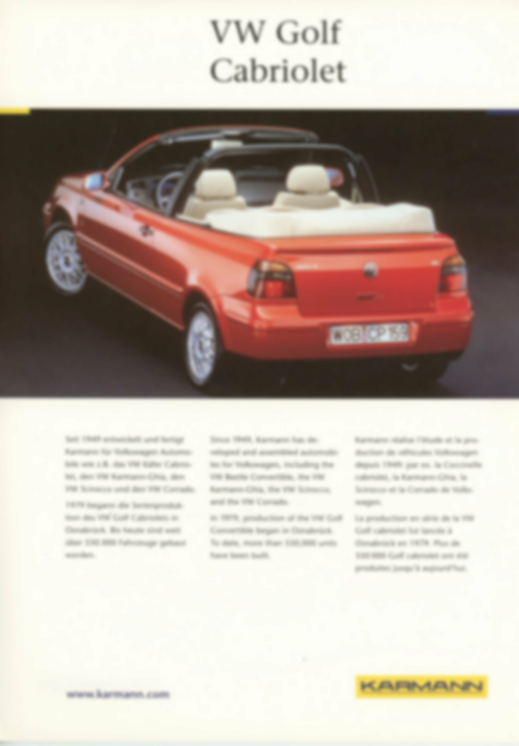 BROCHURE-AUTO-FICHE-AUTO-GOLF-KARMAN-VOLKSWAGEN-LEMASTERBROCKERS