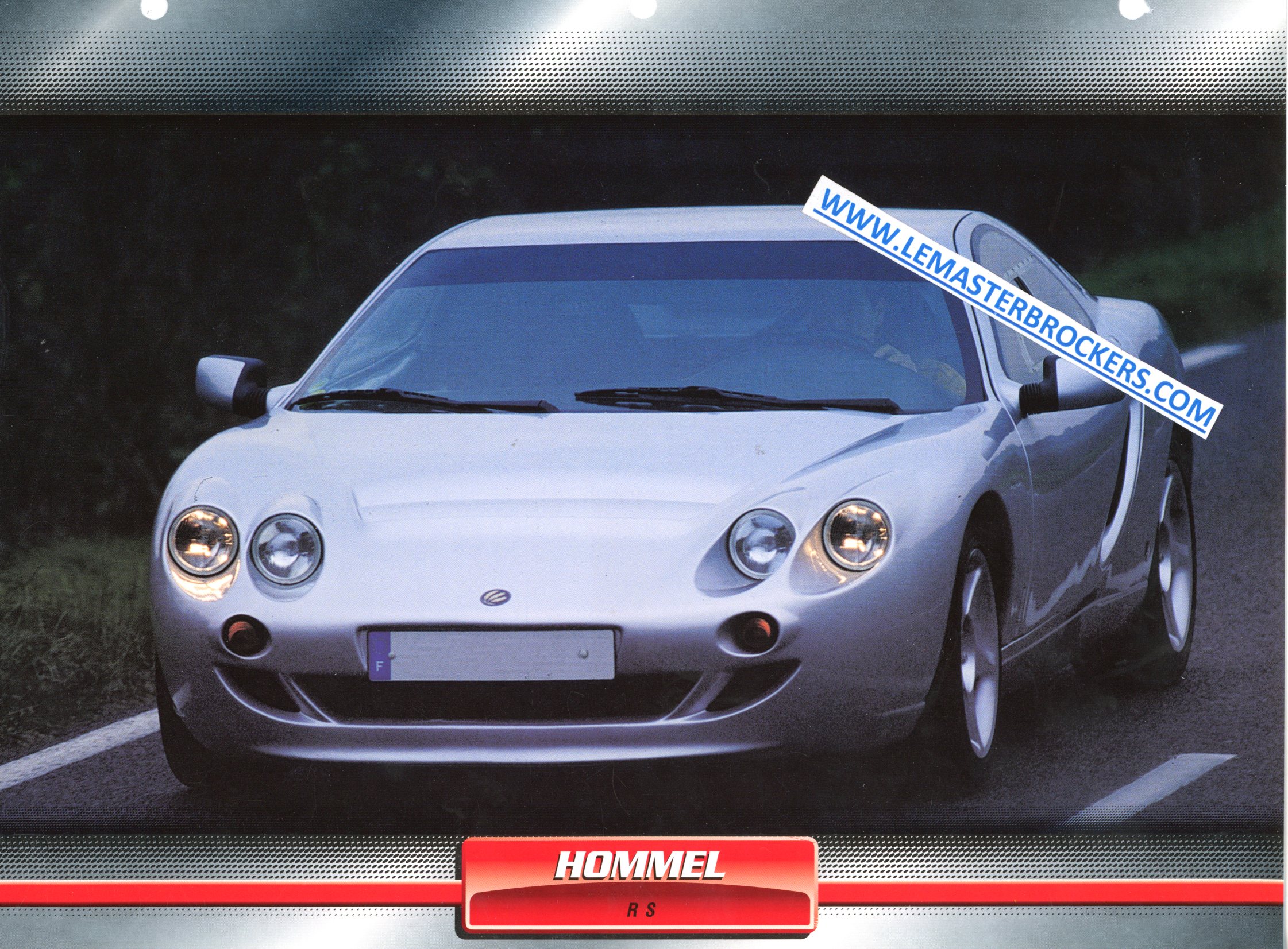 HOMMEL RS 1998 FICHE LITTÉRATURE AUTOMOBILE HOMMELL