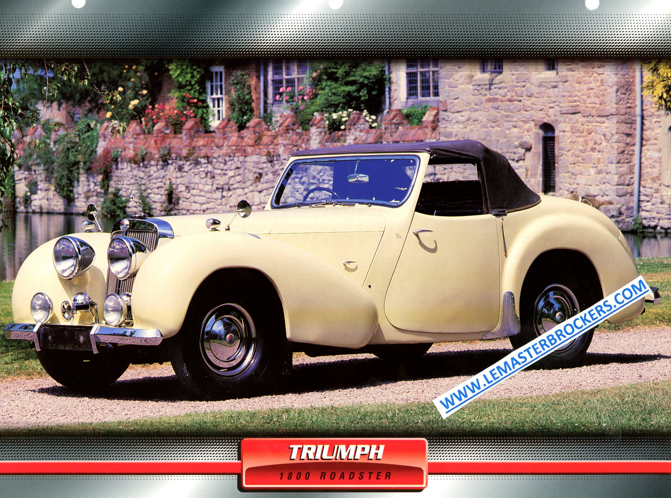 FICHE AUTO TRIUMPH 1800 ROADSTER 1948 LITTÉRATURE AUTOMOBILE