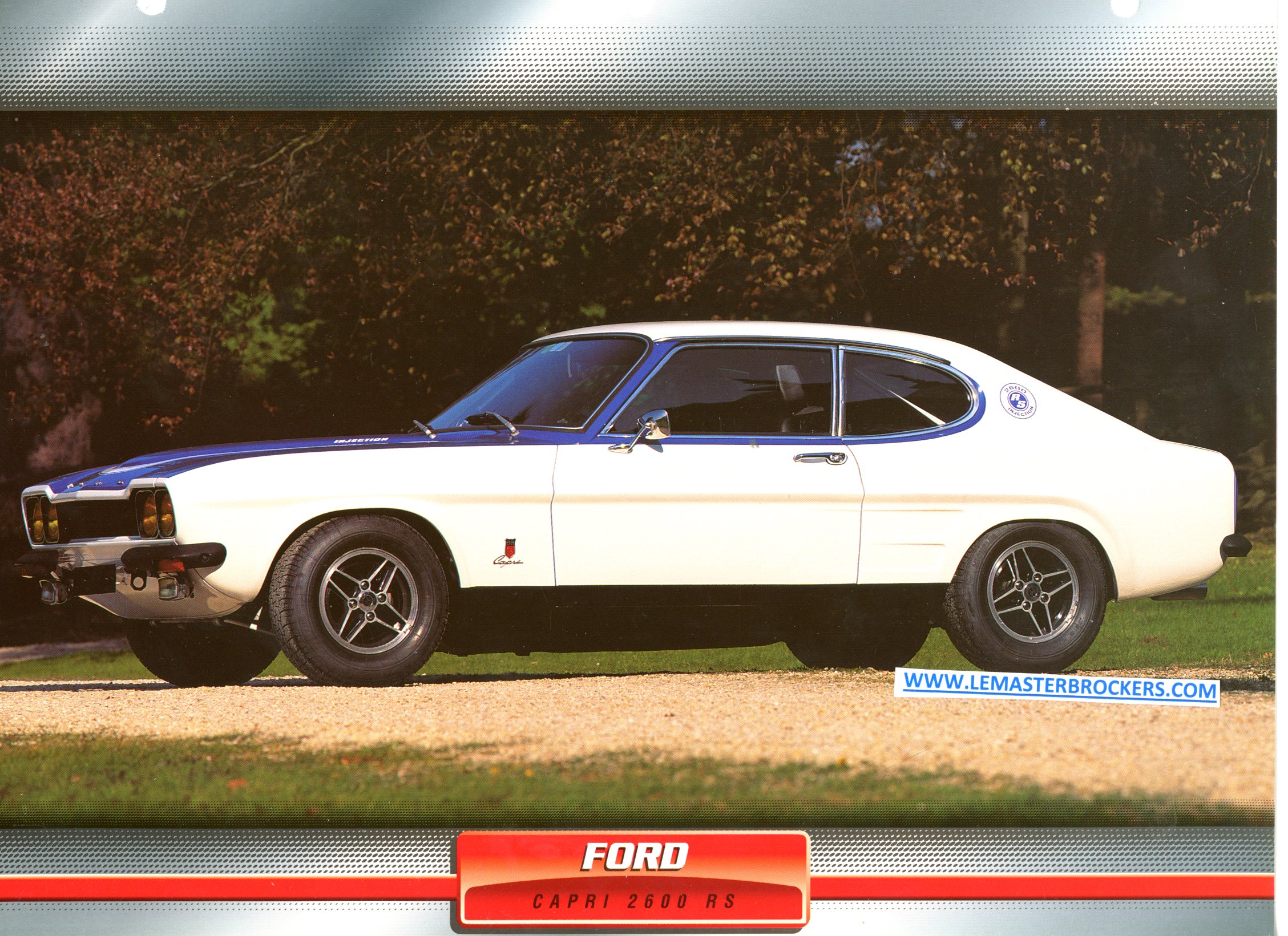 FORD CAPRI 2600 RS 1970 FICHE LITTÉRATURE AUTOMOBILE