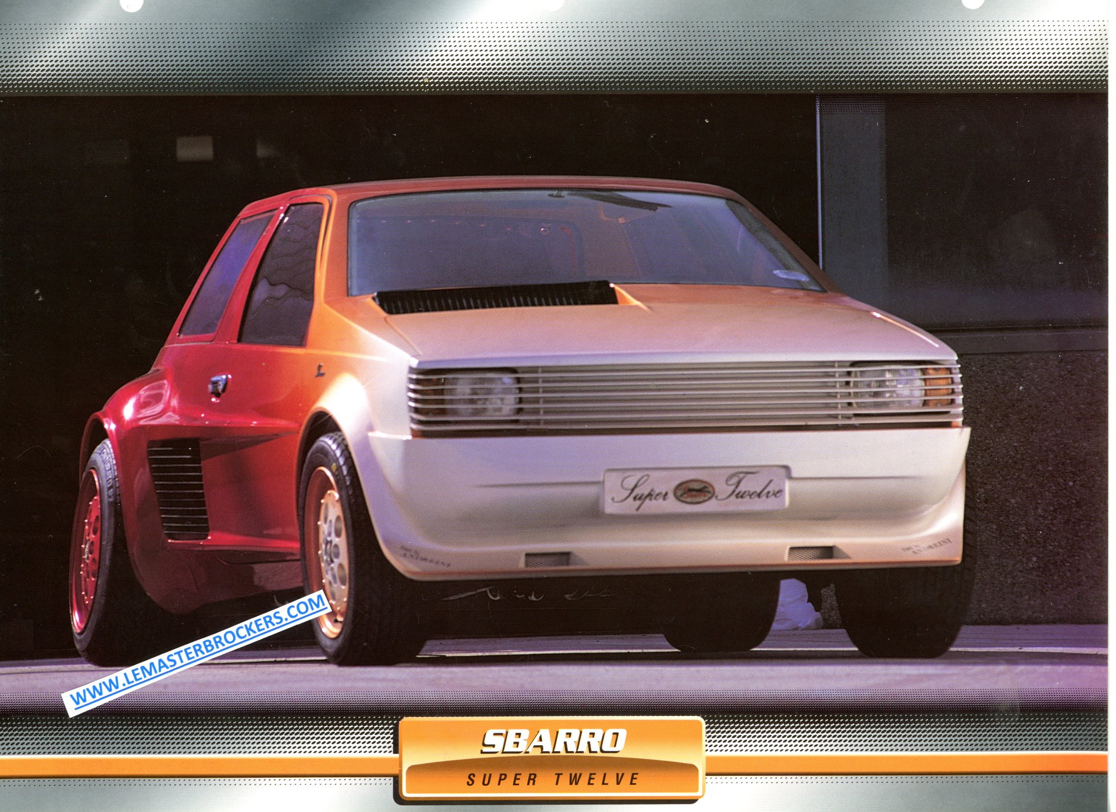 SBARRO SUPER TWELVE 1992 FICHE LITTÉRATURE AUTOMOBILE