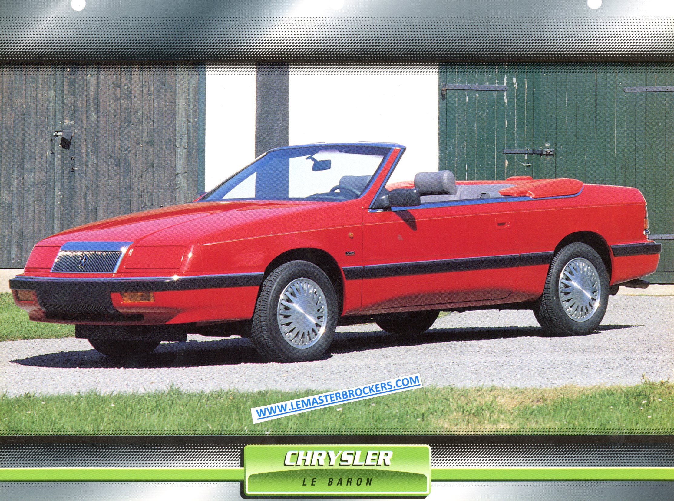 CHRYSLER LE BARON 1988 FICHE LITTÉRATURE AUTOMOBILE LEBARON