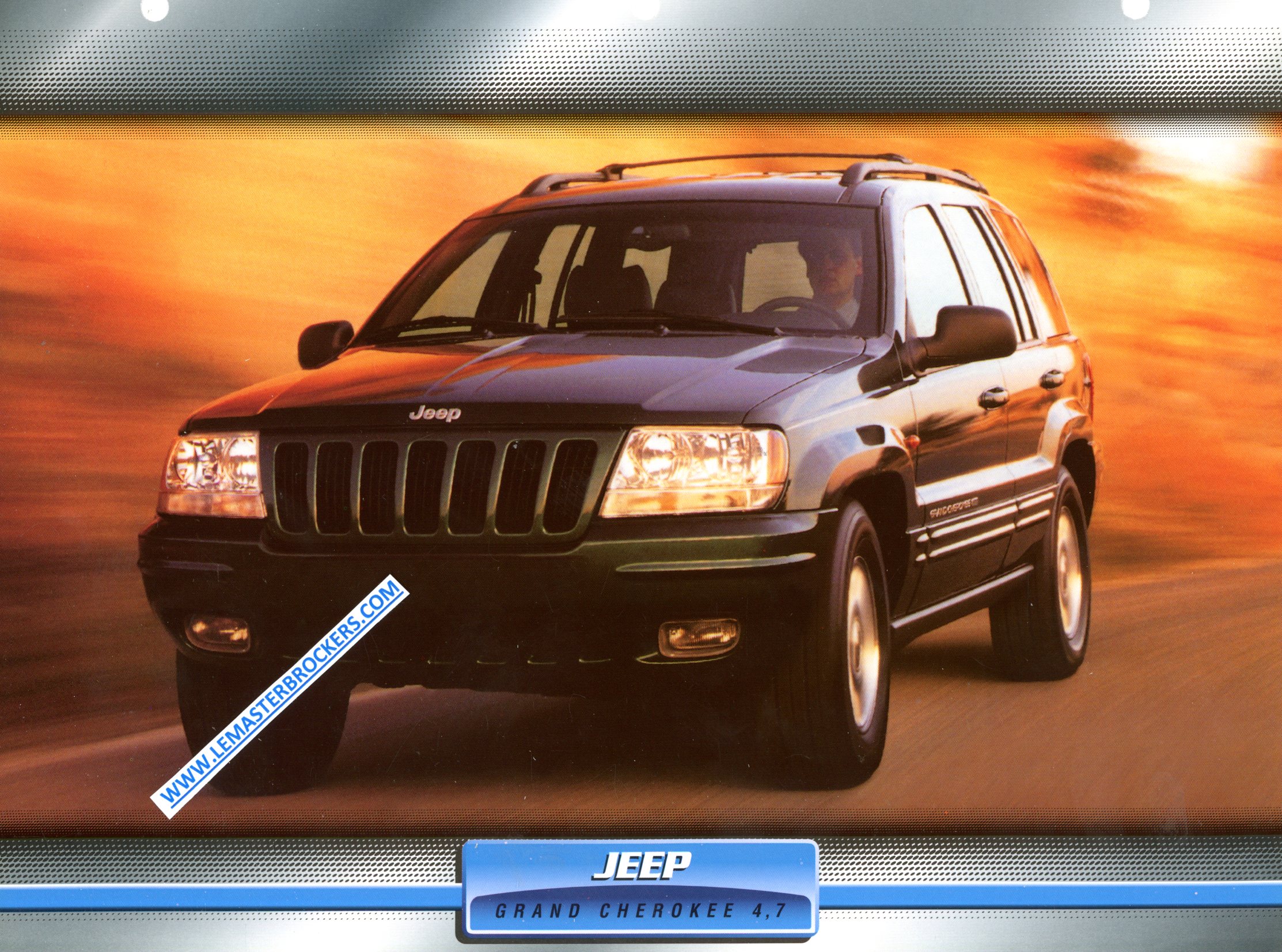 JEEP GRAND CHEROKEE 4.7 1999 FICHE LITTÉRATURE AUTOMOBILE