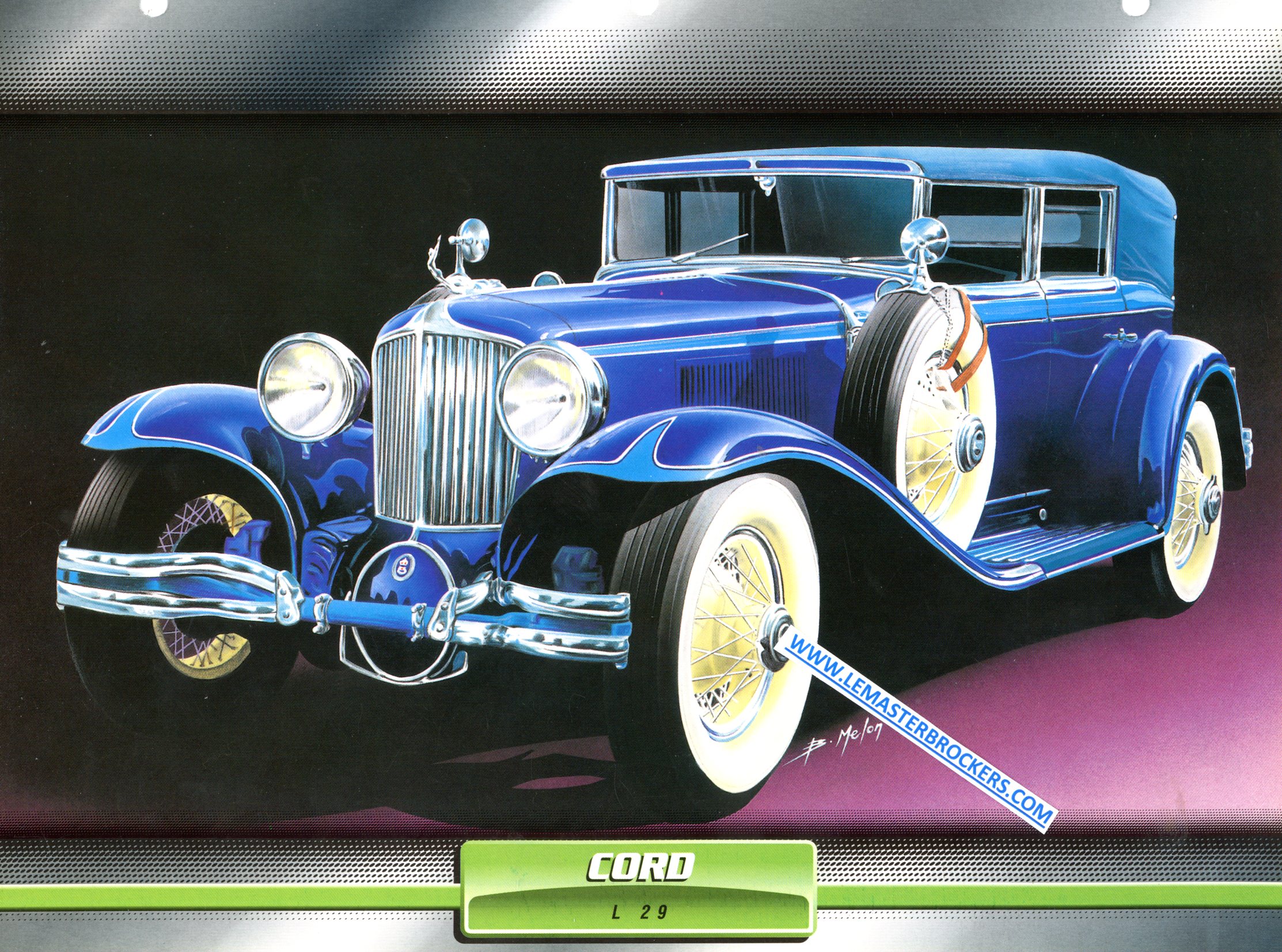 CORD L29 1930 FICHE LITTÉRATURE AUTOMOBILE