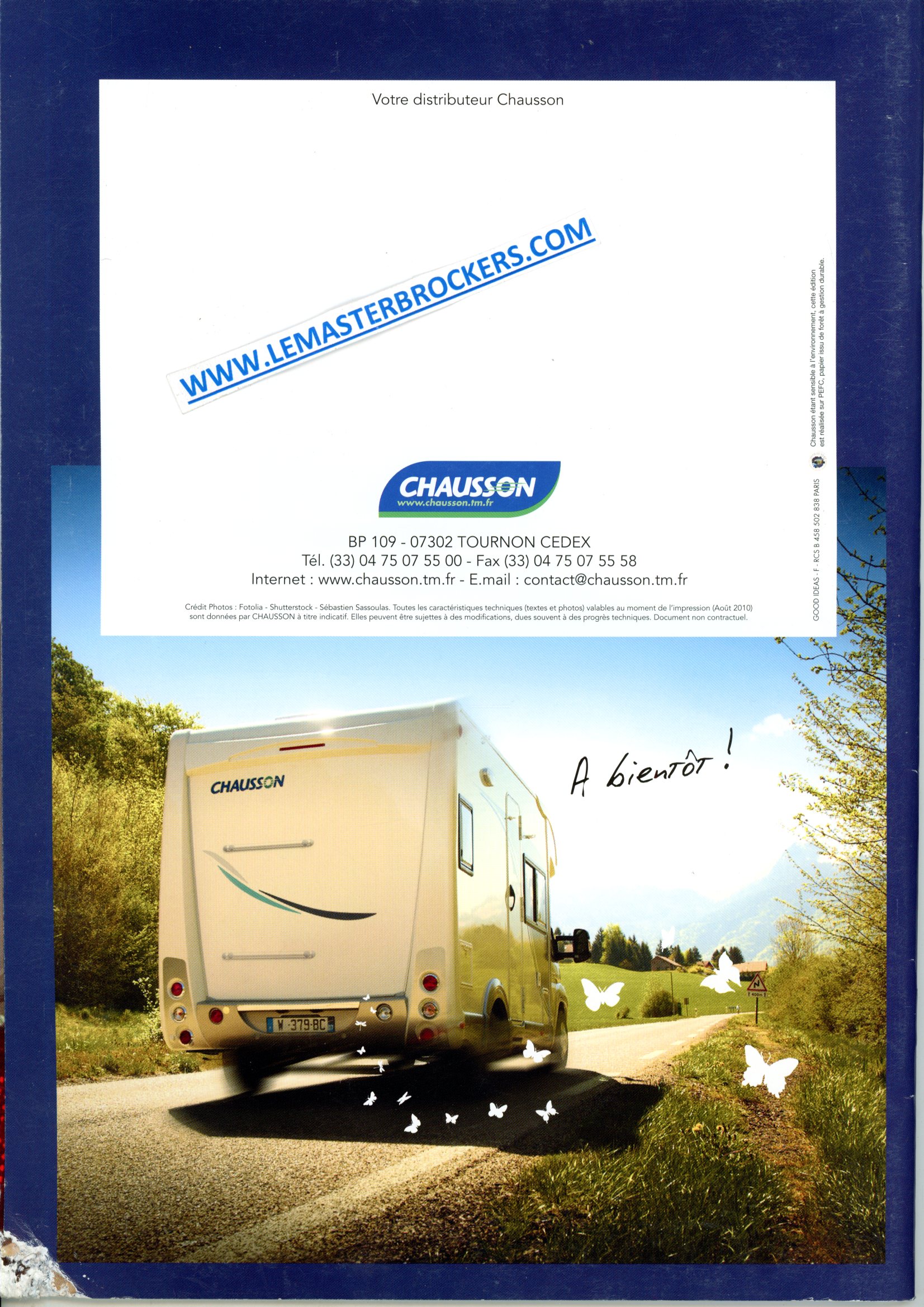 CHAUSSON 2011 TWIST FLASH WELCOME SWEET - CATALOGUE CAMPING-CARS ET VANS