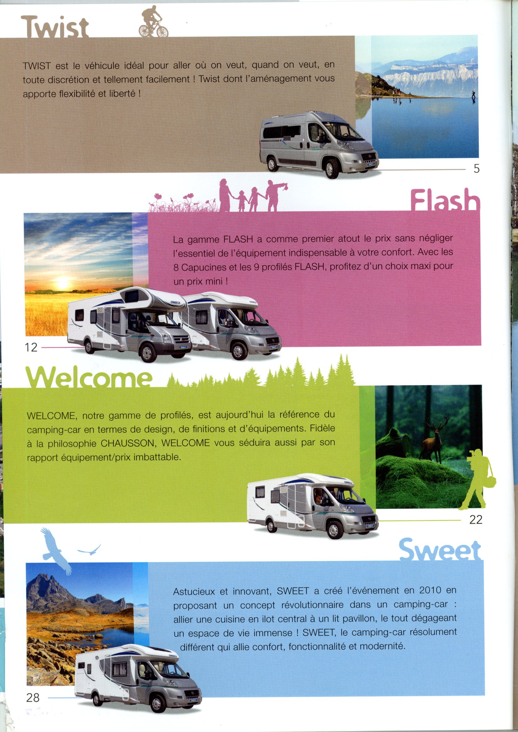 BROCHURE CATALOGUE CAMPING-CAR VANS CHAUSSON 2011 TWIST FLASH WELCOME SWEET