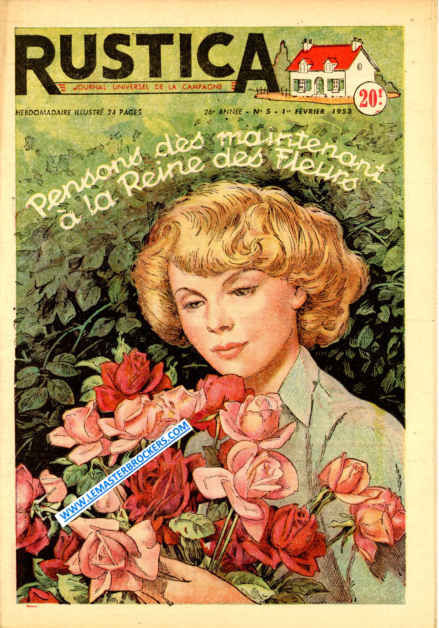 RUSTICA 5 DE 1953 - REINE DES FLEURS - DINDONS - POUSSINS - ADOPTER LES AGNEAUX - CHATAIGNIER