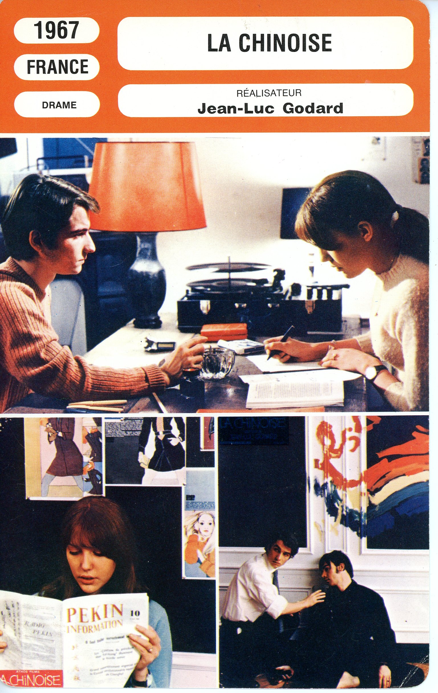 LA CHINOISE - JEAN-LUC GODARD-FICHE-CINÉMA 1967-CARD-MOVIE-LEMASTERBROCKERS