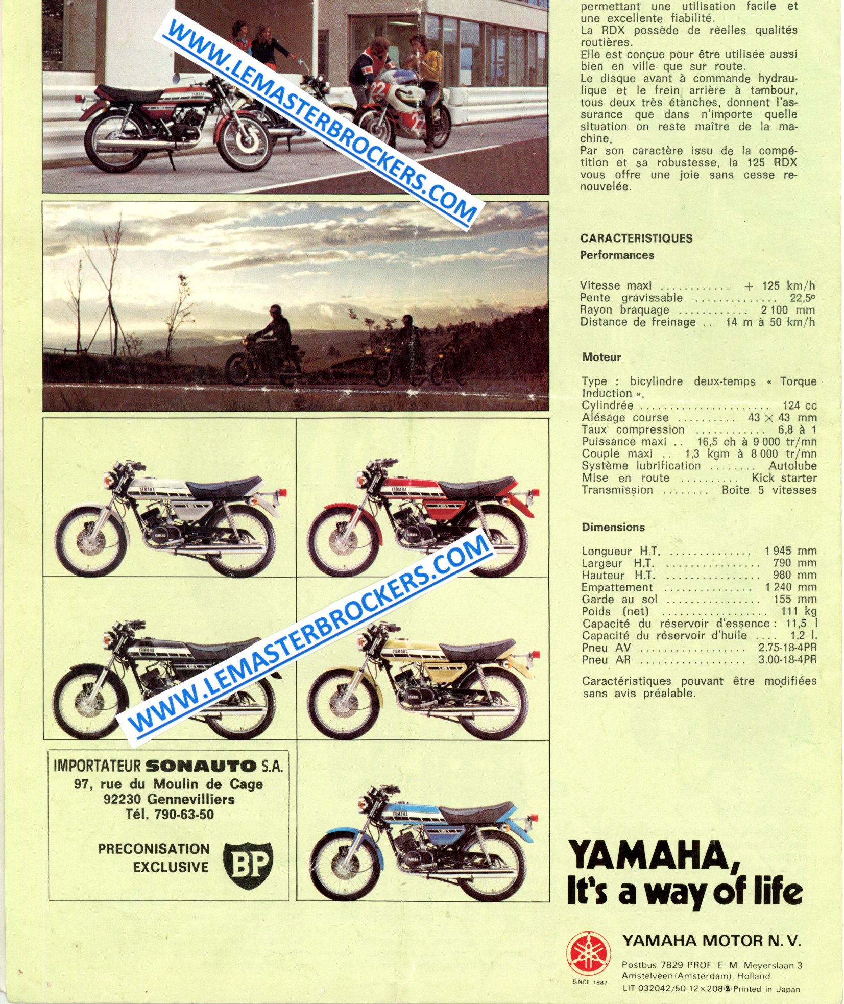 prospectus catalogue brochure moto yamaha vintage rd125 dx yamaha