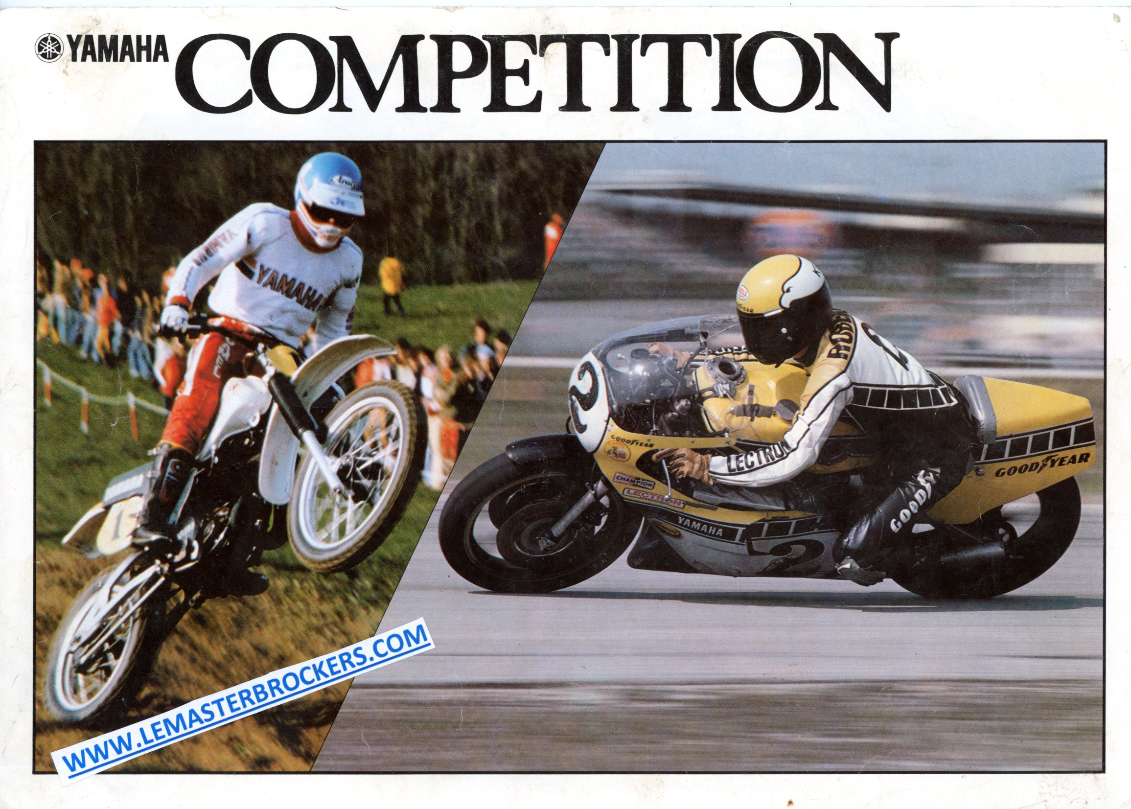brochure YAMAHA MOTO COMPETITION TZ250 TZ350 TZ750 YZ80 YZ100 YZ125 YZ250 YZ400