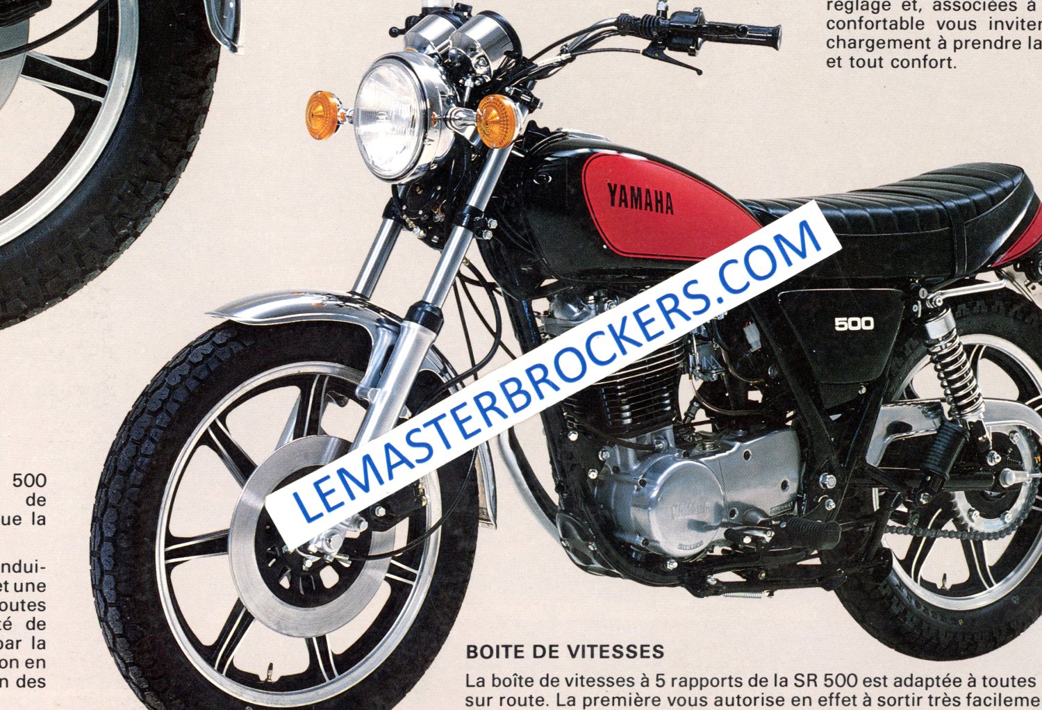 prospectus moto MOTO YAMAHA SR 500 SR500 DE 1979
