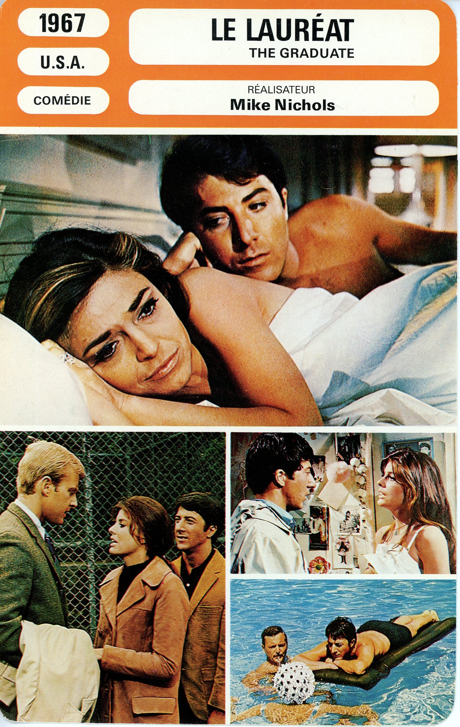 LE LAURÉAT - MIKE NICHOLS -FICHE MONSIEUR CINÉMA 1967-LEMASTERBROCKERS